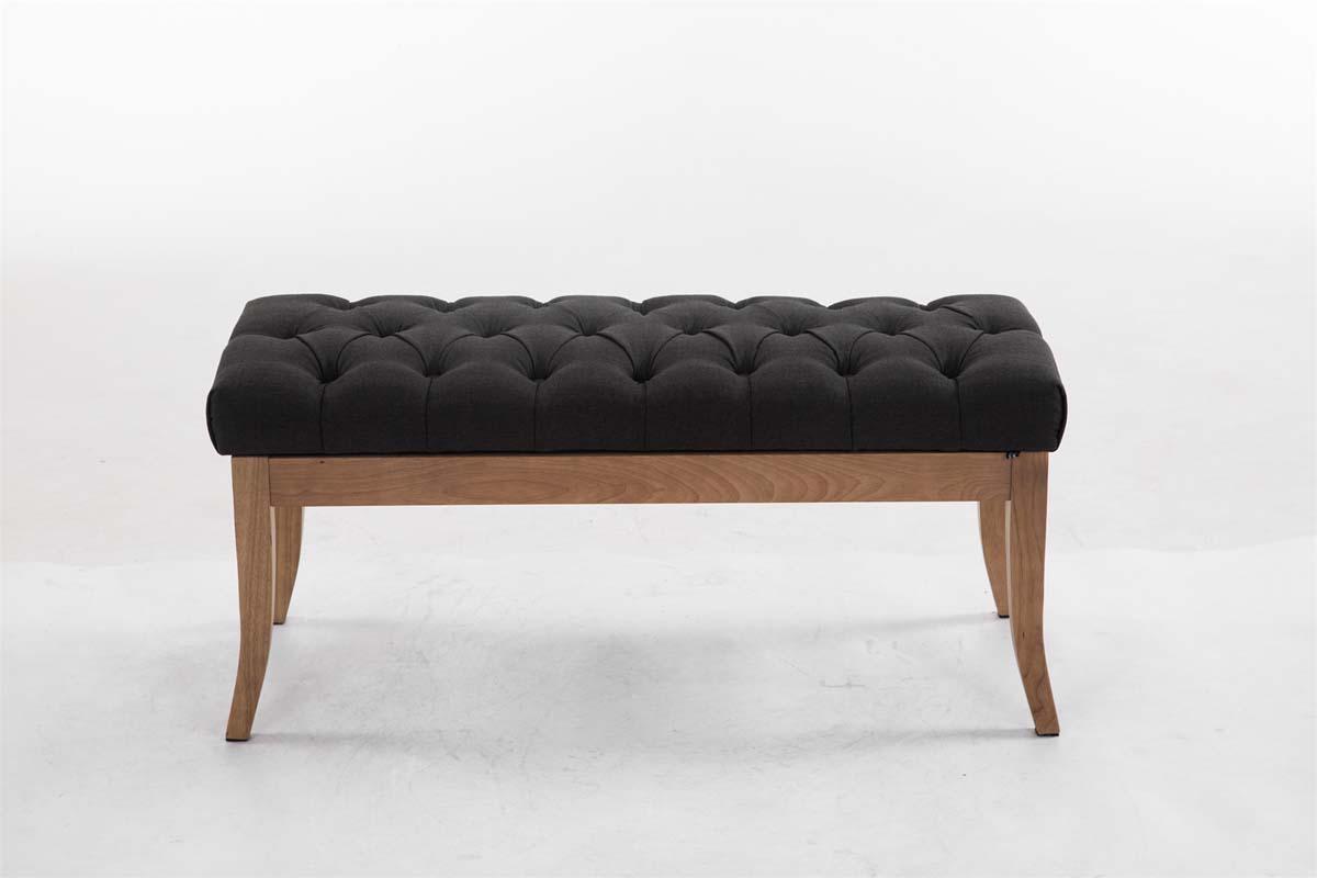 Banc Ramses tissu pieds antique clair