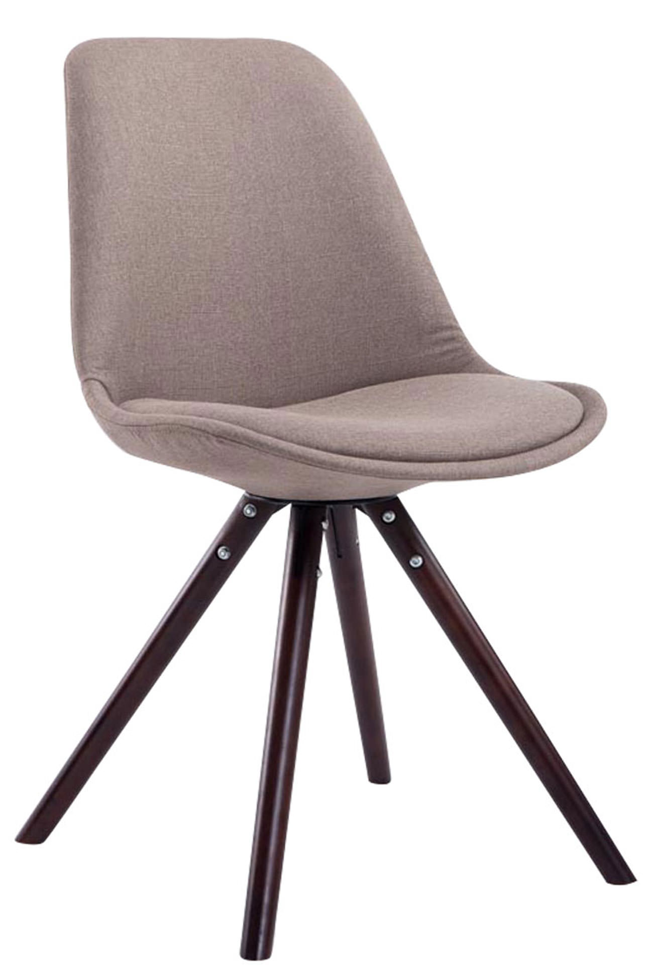 Lot de 4 Chaises de salle à manger Toulouse Tissu Pieds ronds bois