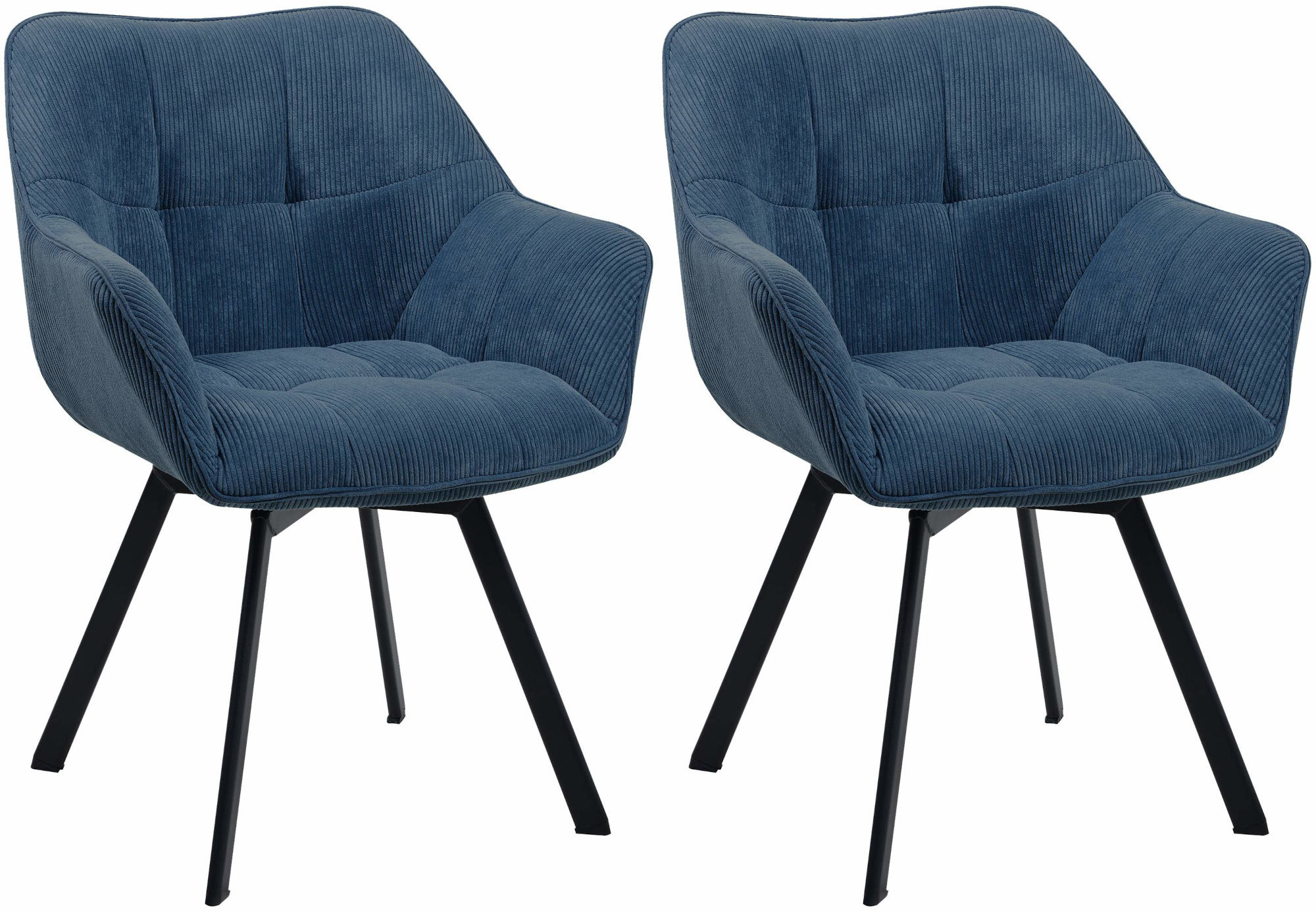Lot de 2 chaises de salle à manger Jordi Cord
