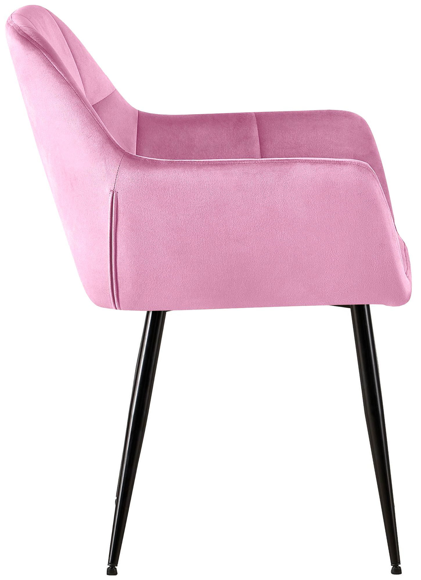 Chaise de salle à manger Emia en Velours avec Piètement en Métal noir