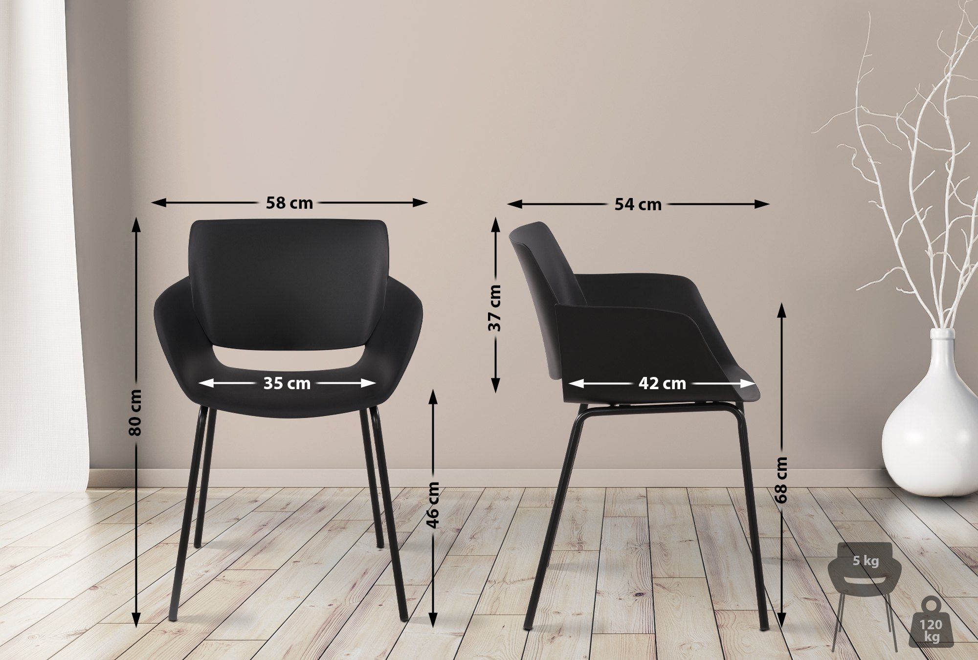 Ensemble de 2 chaises de jardin Alpena