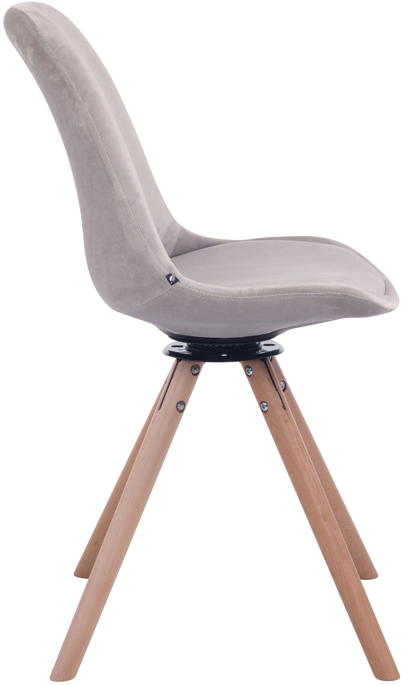 Chaise de salle à manger Troyes Pivotant en velours avec piétement rond