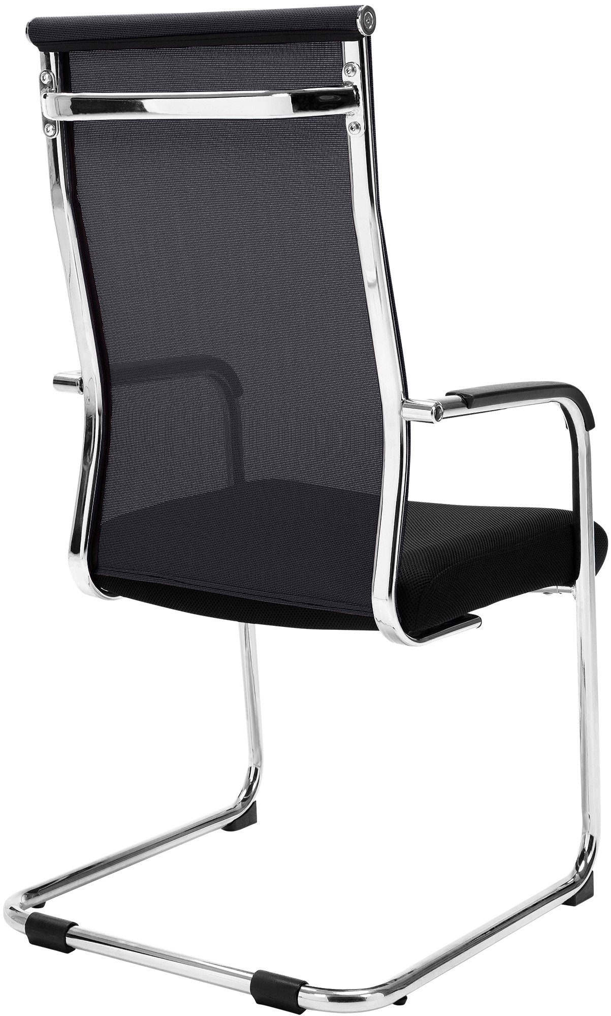 Chaise cantilever Brenda avec revétement en maille et Pied luge en métal