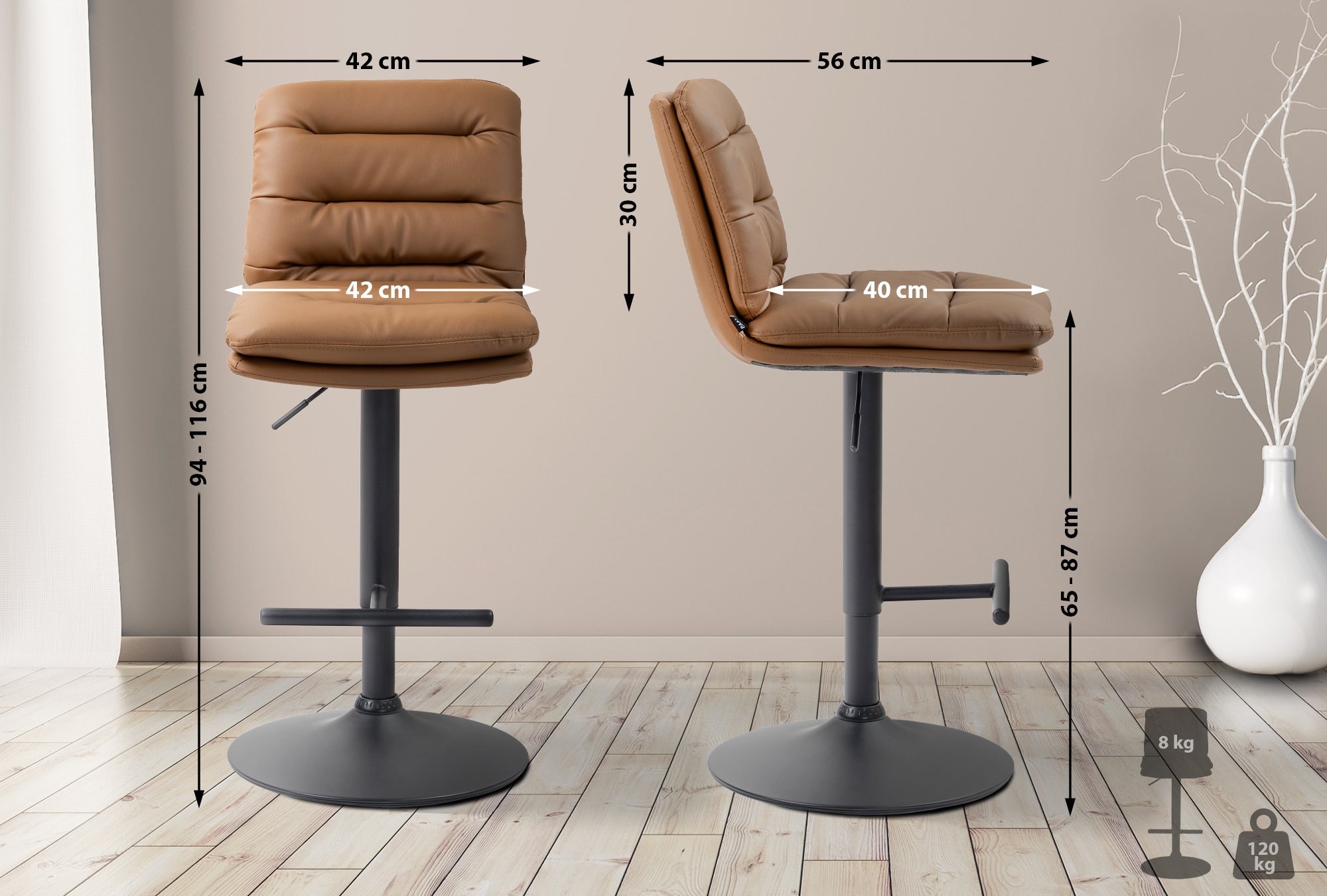 Tabouret de bar Damar similicuir