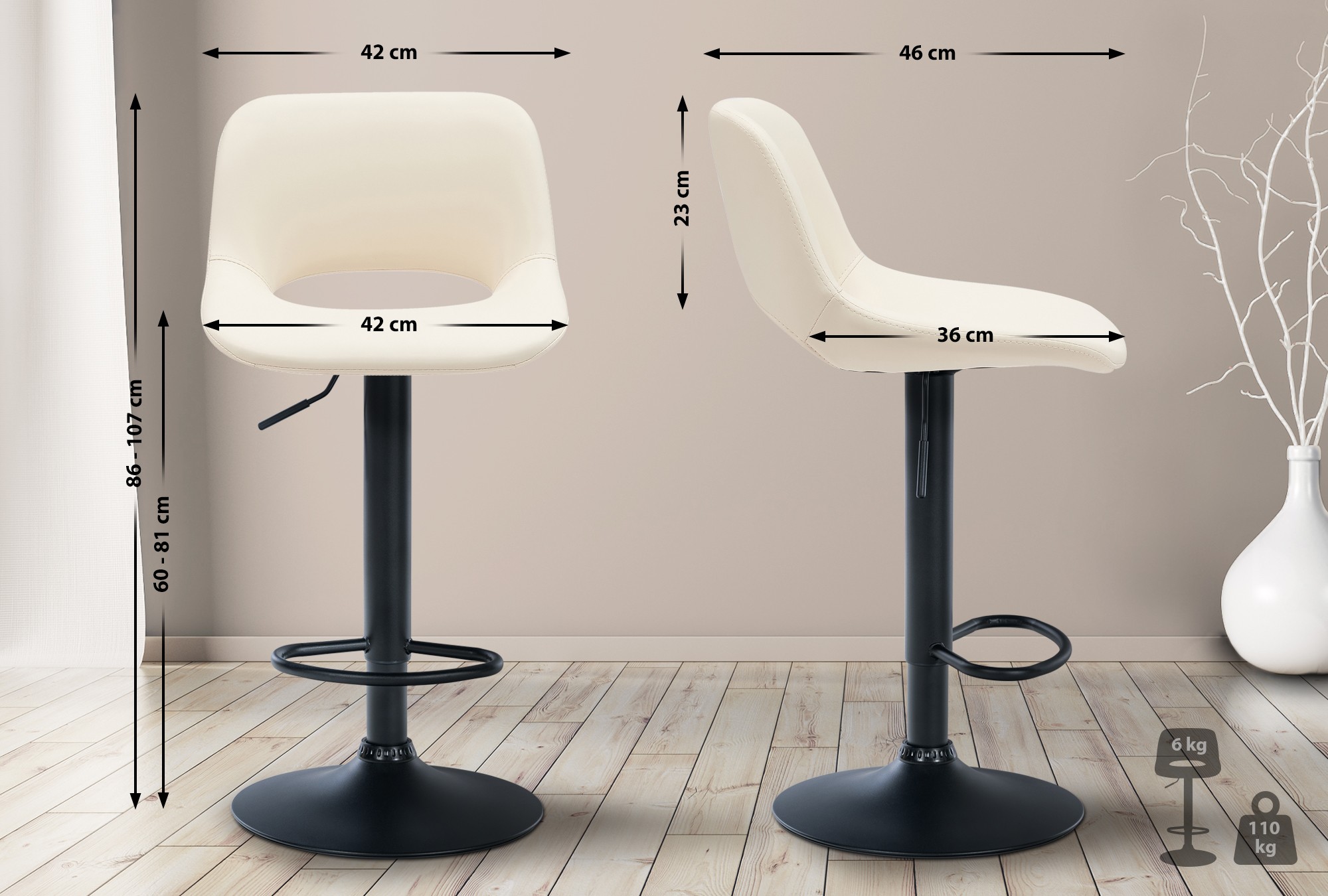 Tabouret de bar Camden similicuir
