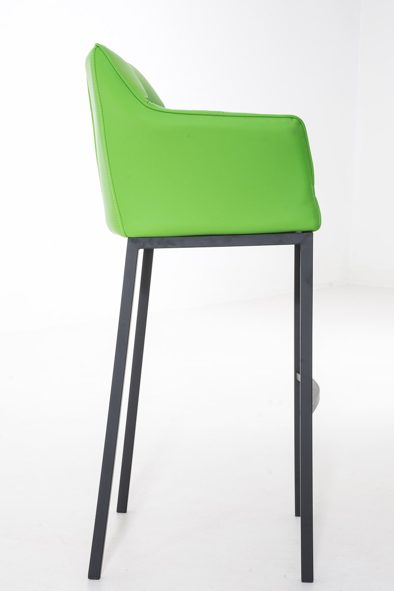 Ensemble de 2 tabourets de bar Damaso en similicuir avec piétement en métal