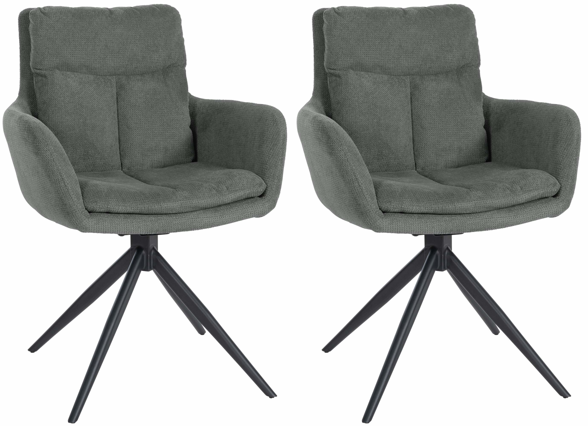 Lot de 2 chaises de salle à manger Vilas tissu