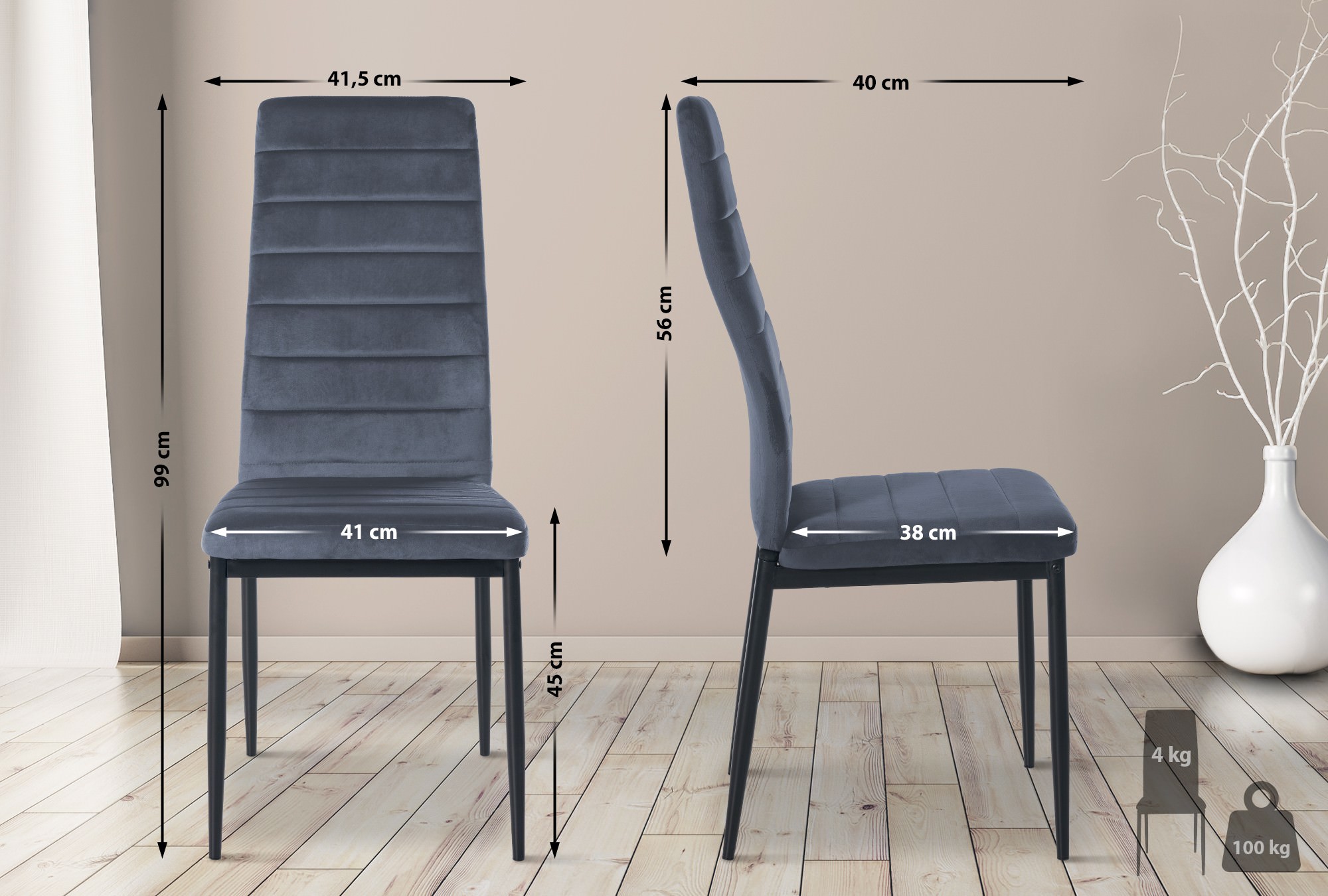 Lot de 6 chaises de salle à manger Mayfair