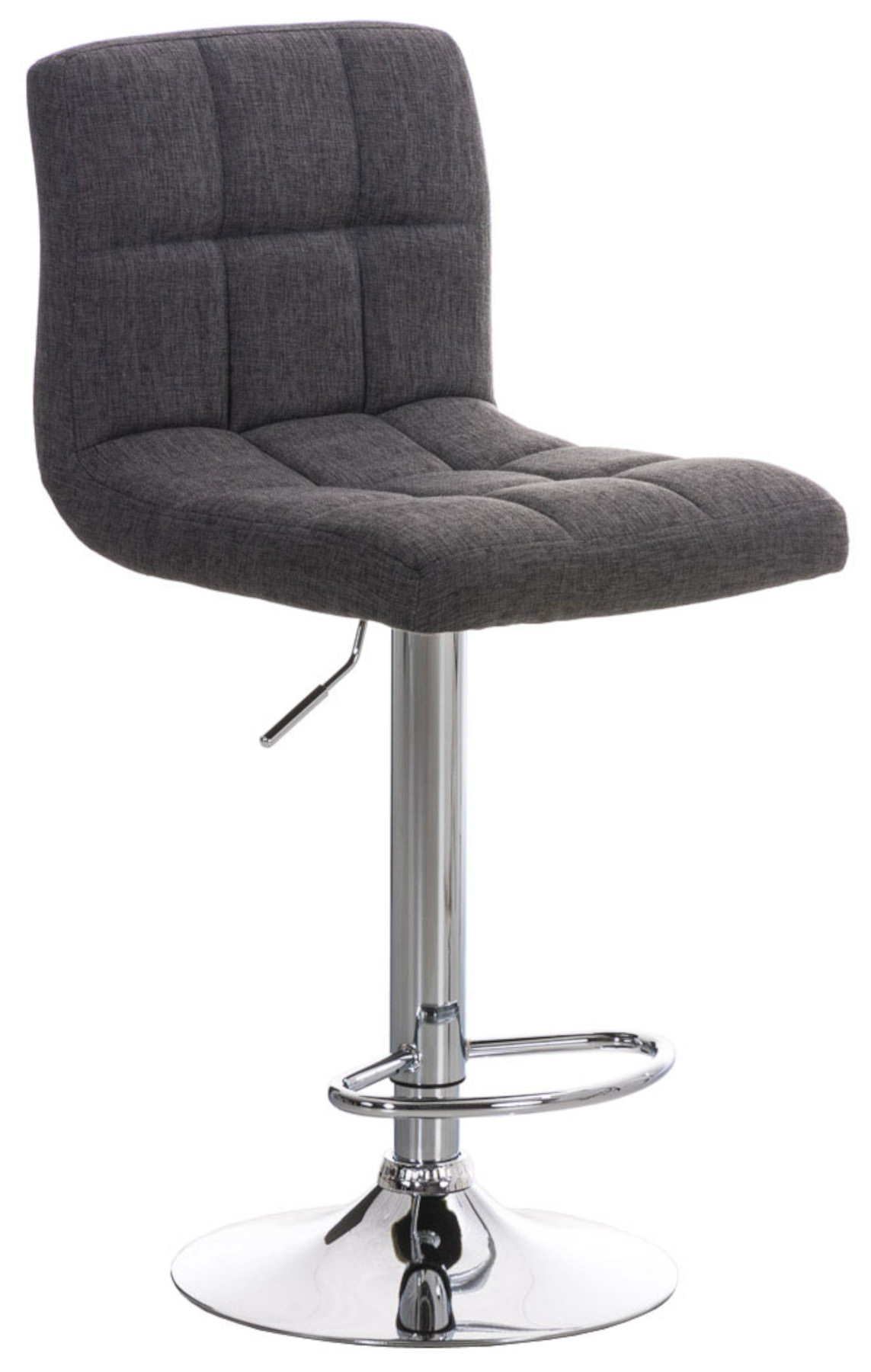 Lot de 2 Tabourets de bar Peru en Tissu Piètement Métal Pivotant et Ajustable