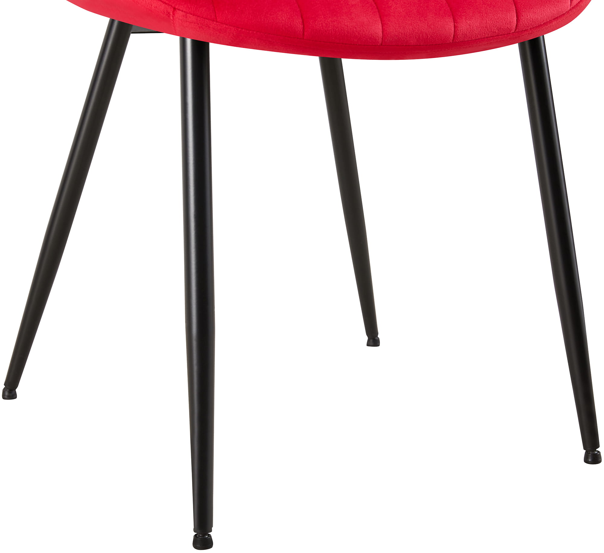 Lot de 2 Chaises de salle à manger Rahden en Velours avec Piètement en métal noir