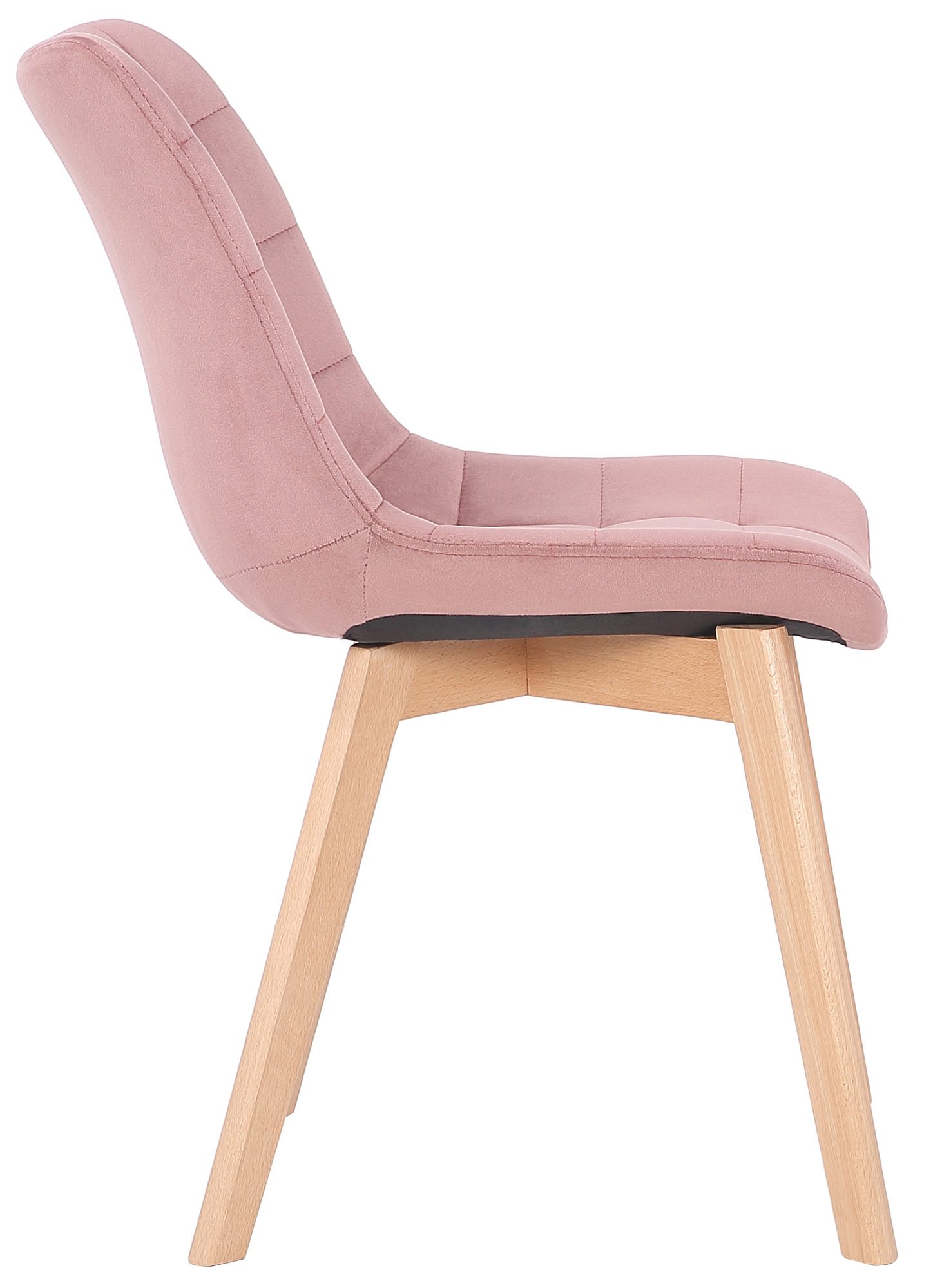 Chaise de salle à manger Passaic en velours avec pieds en Bois de hêtre