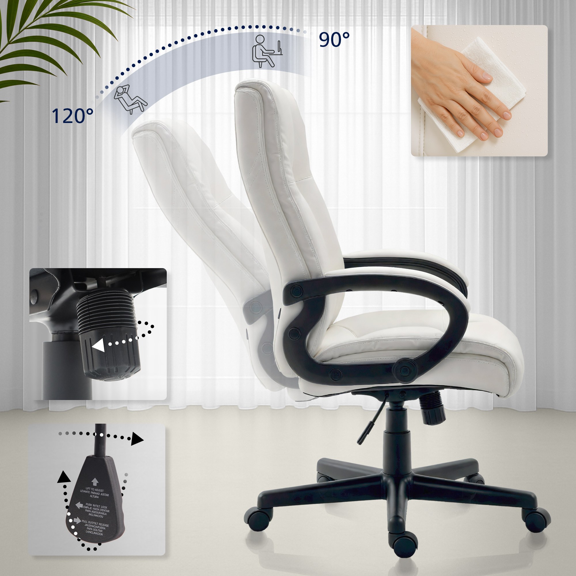 Chaise de bureau XL Sparta similicuir