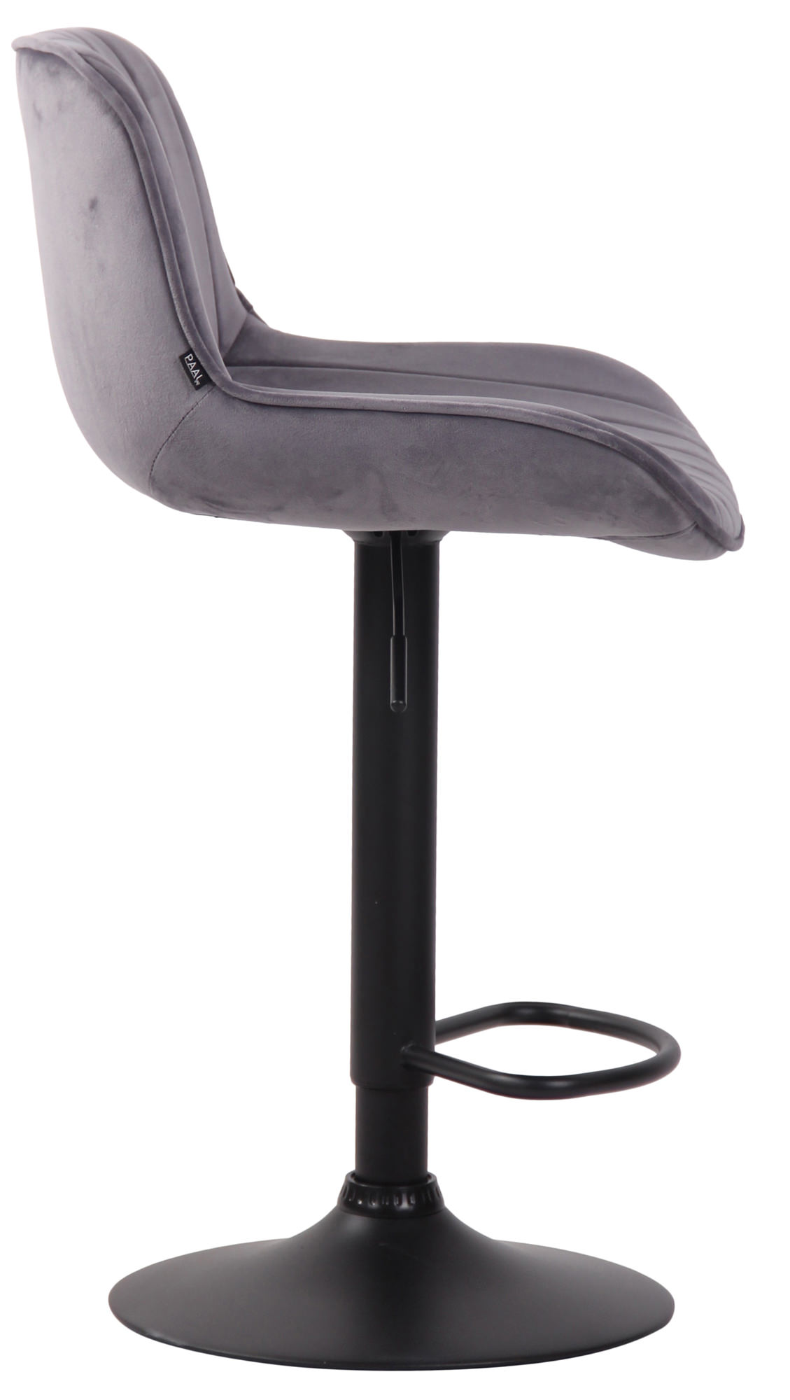 Tabouret de bar Lentini en Velours avec Piètement trompette en Métal