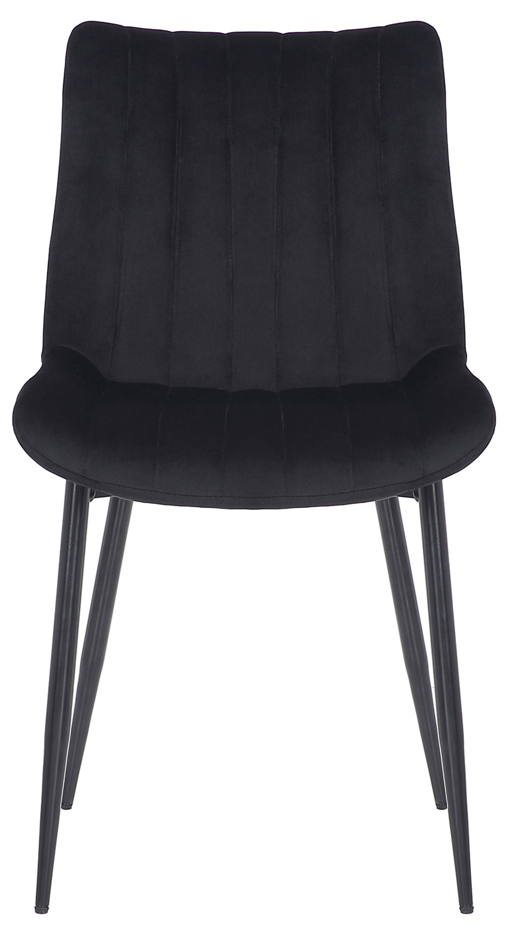 Lot de 2 Chaises de salle à manger Rahden en Velours avec Piètement en métal noir