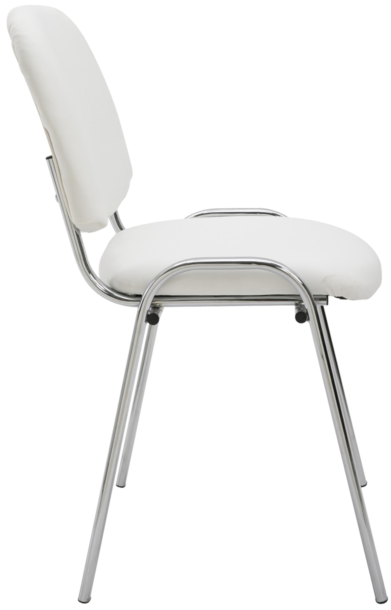 Chaise visiteur Ken en similicuir et piètement en métal chromé