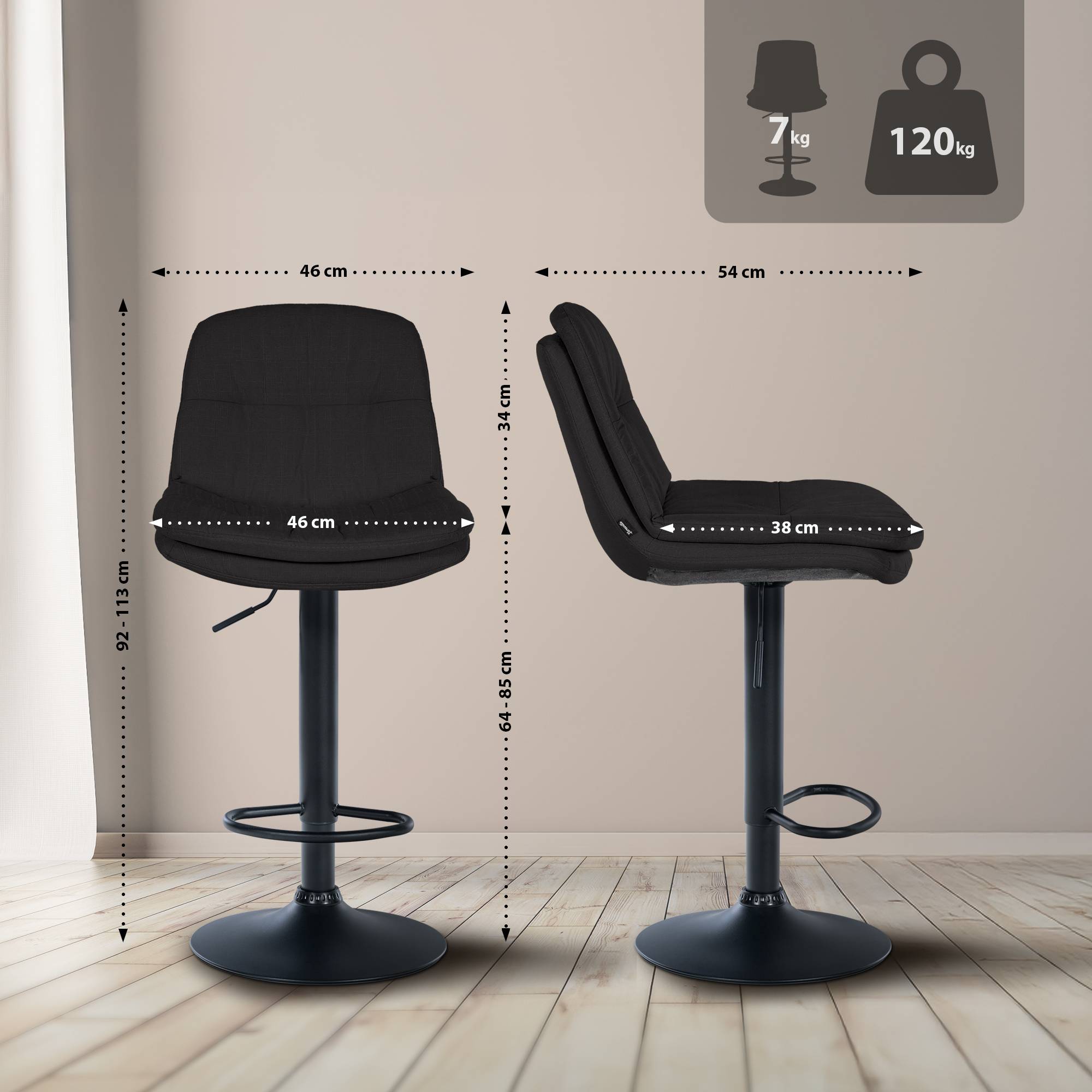 Tabouret de bar Laurel Tissu