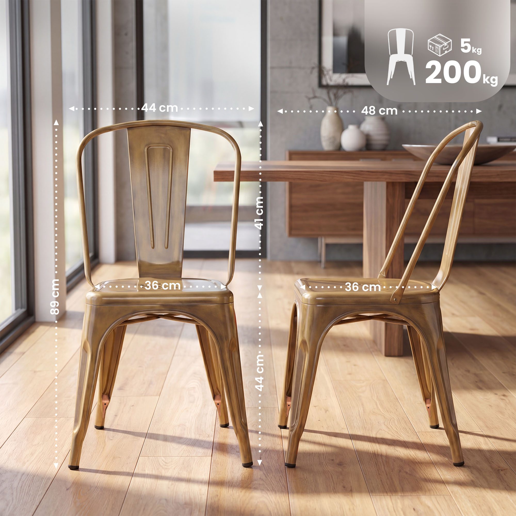 Lot de 4 chaises empilables Benedikt