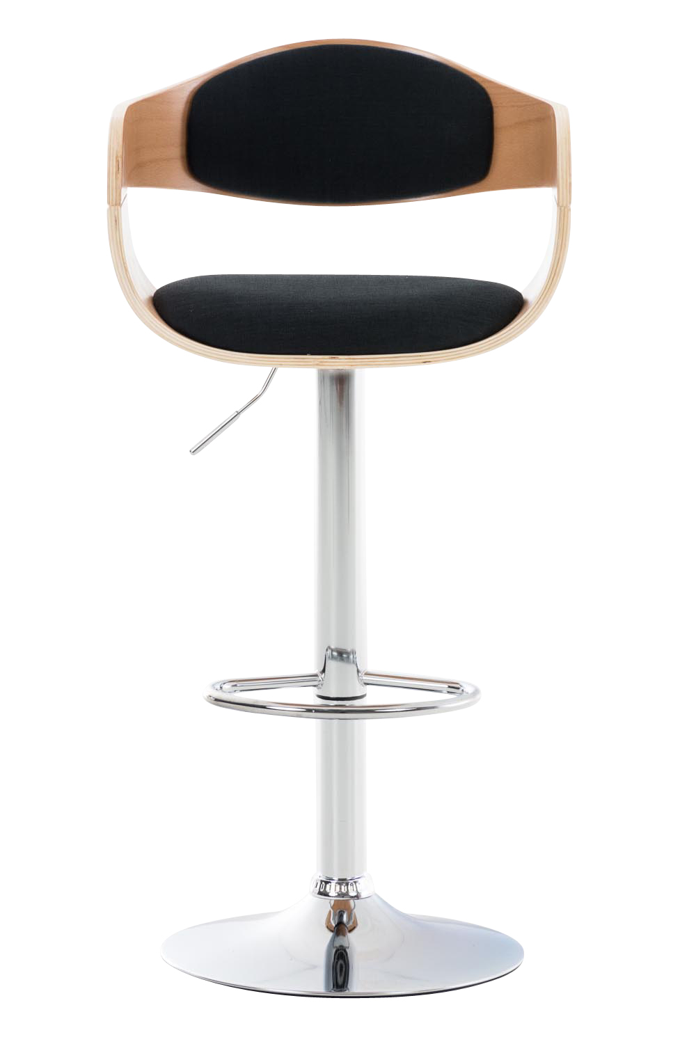 Lot de 2 tabourets de bar Kingston en tissu avec piètement en métal aspect chromé