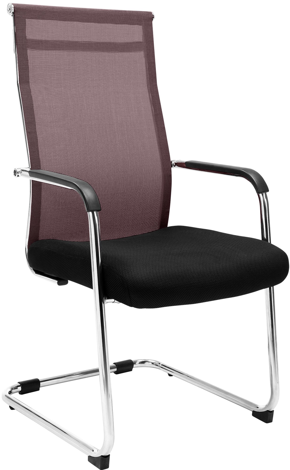 Chaise cantilever Brenda avec revétement en maille et Pied luge en métal