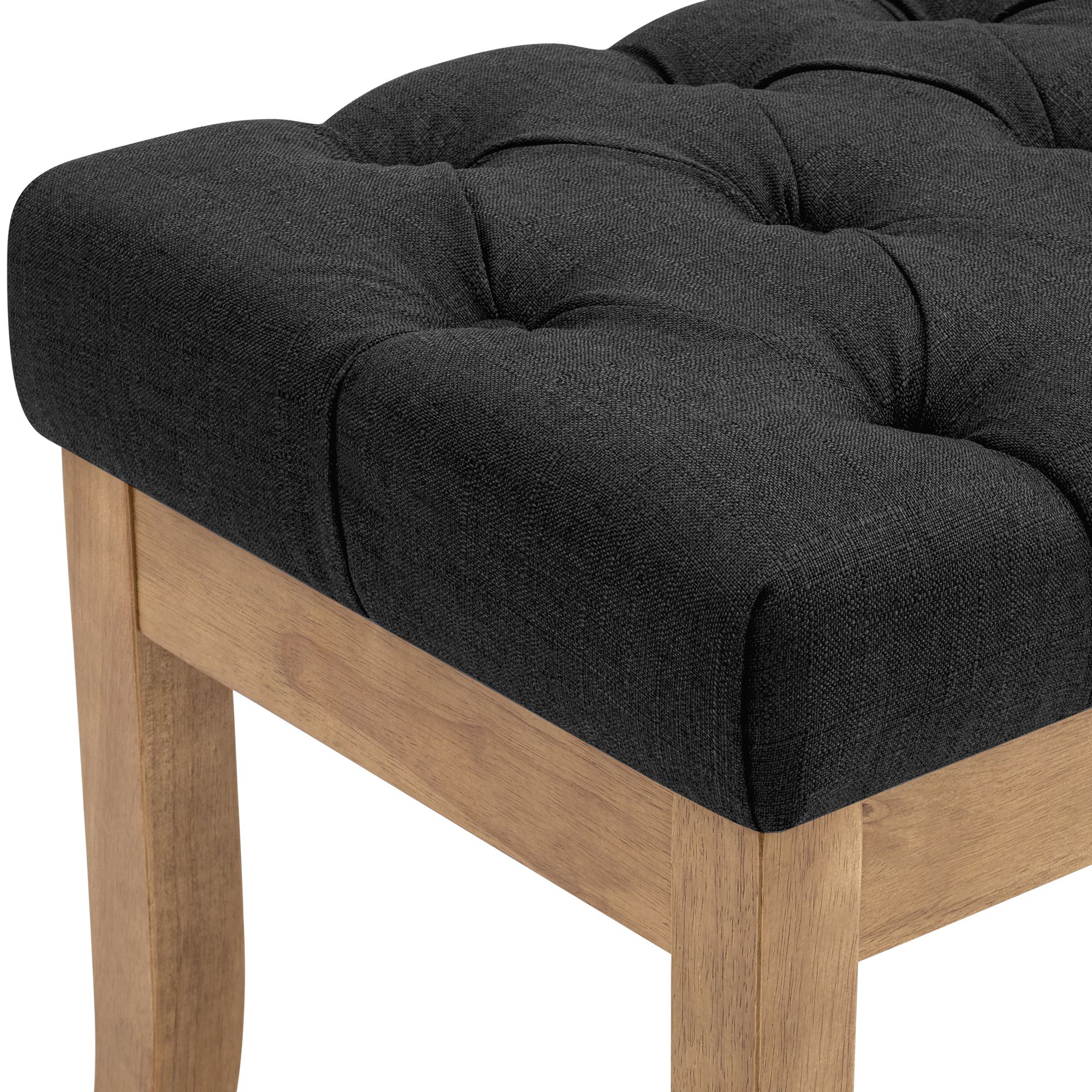 Banc Ramses tissu pieds antique clair