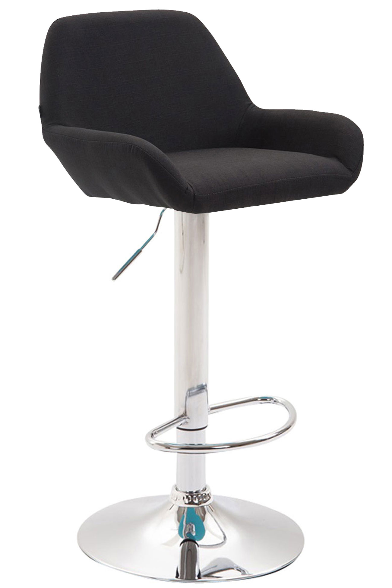 Tabouret de bar Braga tissu avec pied en métal