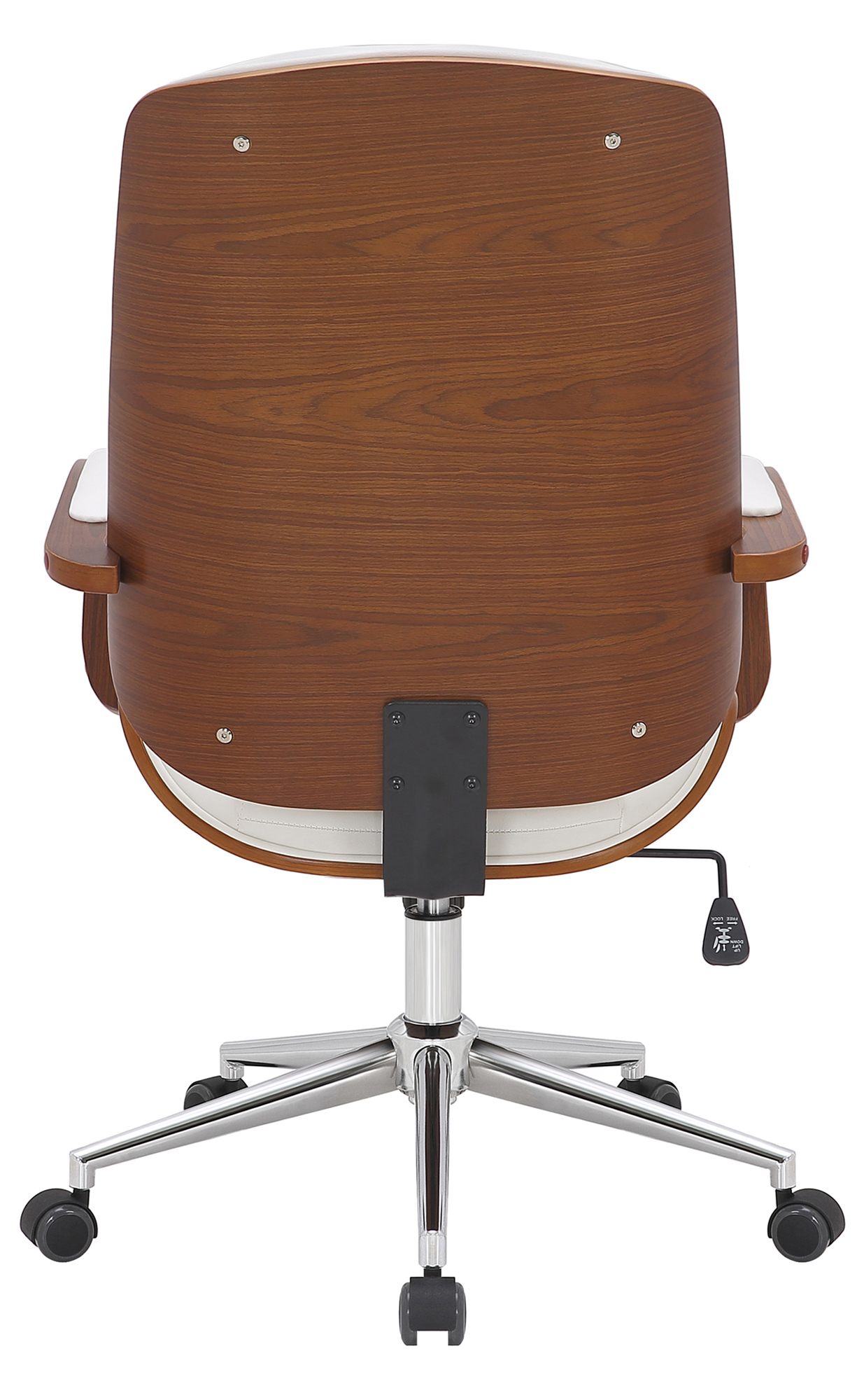 Fauteuil de bureau Yankton en similicuir avec coque de siège en bois