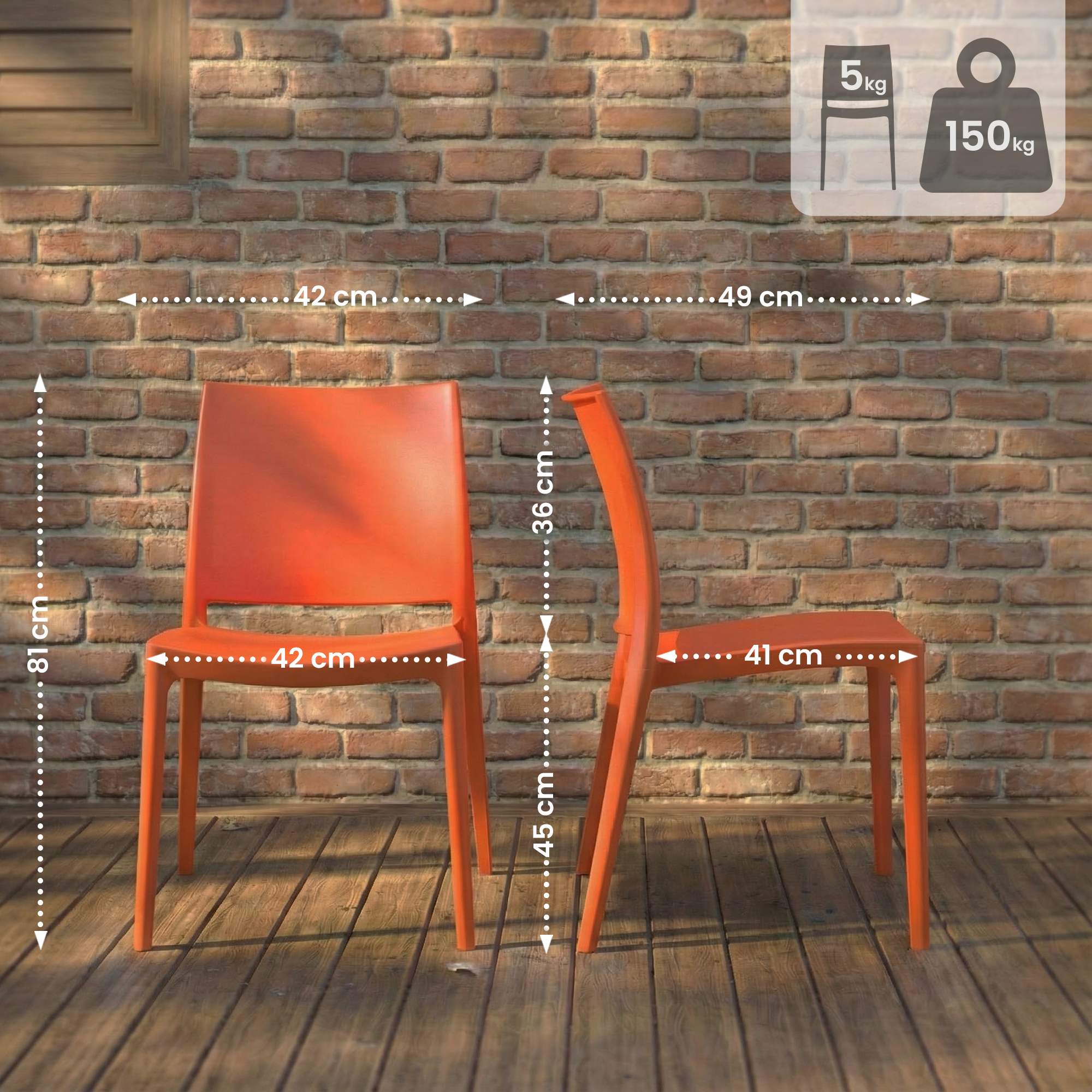 Lot de 2 chaises de jardin Meton