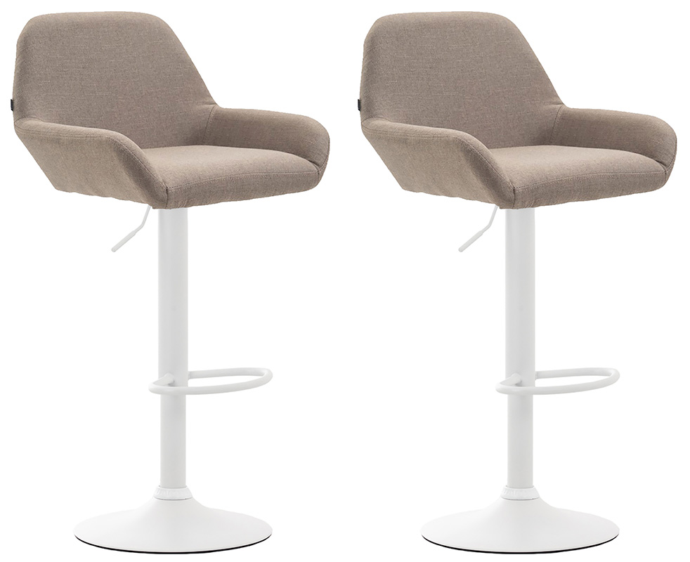 Lot de 2 tabourets de bar Braga en tissu