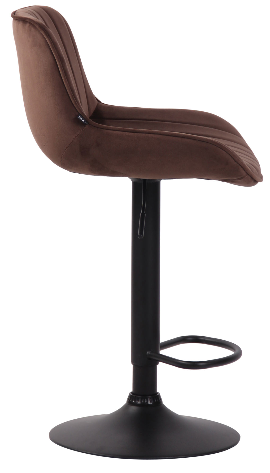 Tabouret de bar Lentini en Velours avec Piètement trompette en Métal