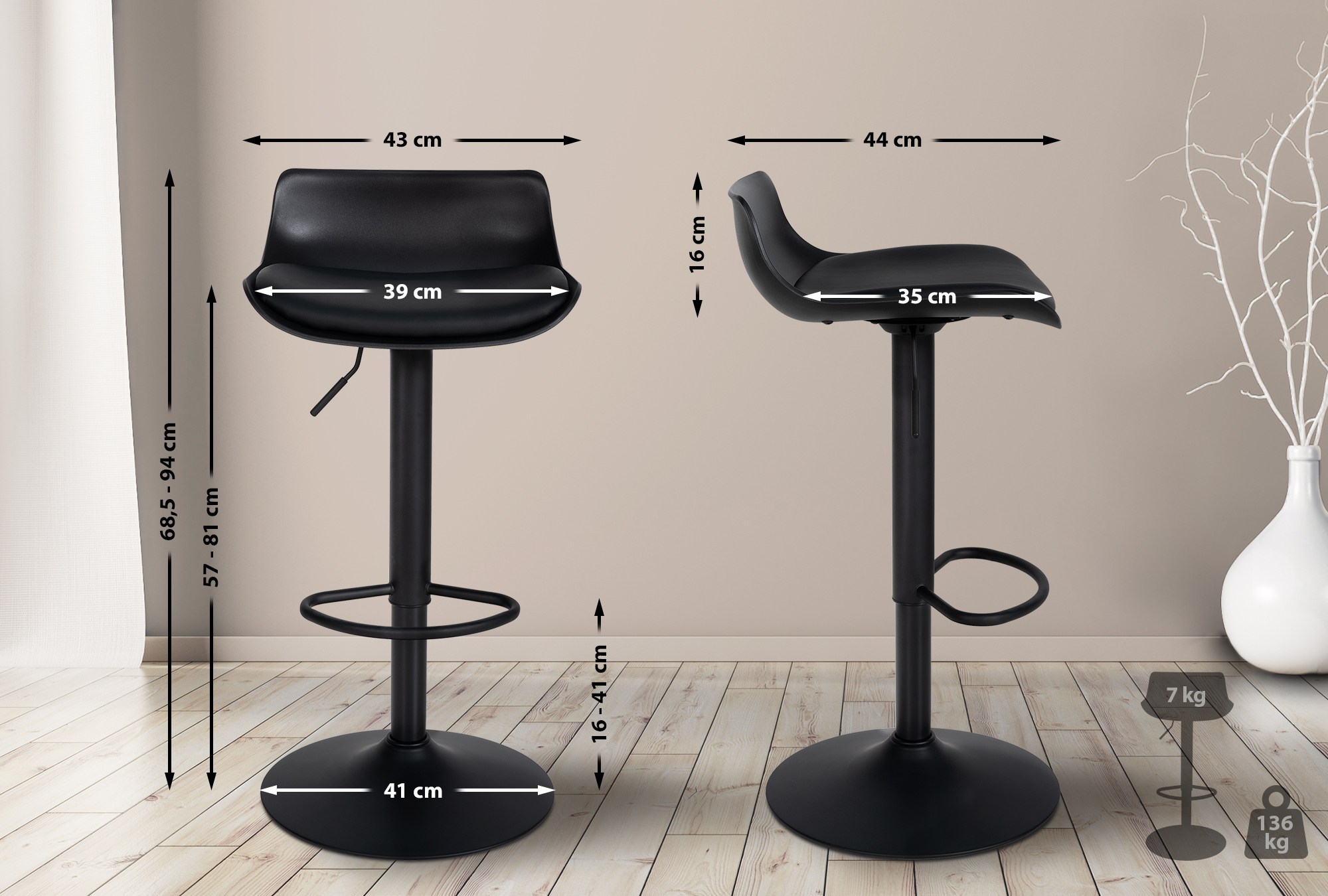 Tabouret de bar Aveiro similicuir