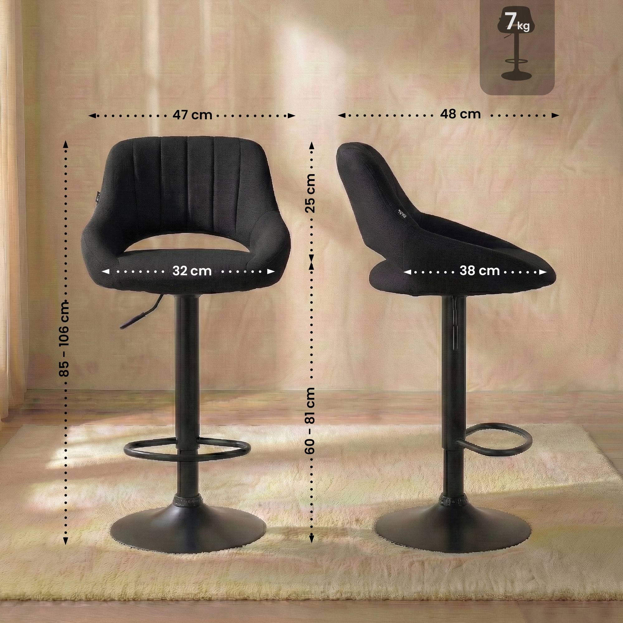 Lot de 2 tabourets de bar Milet en tissu