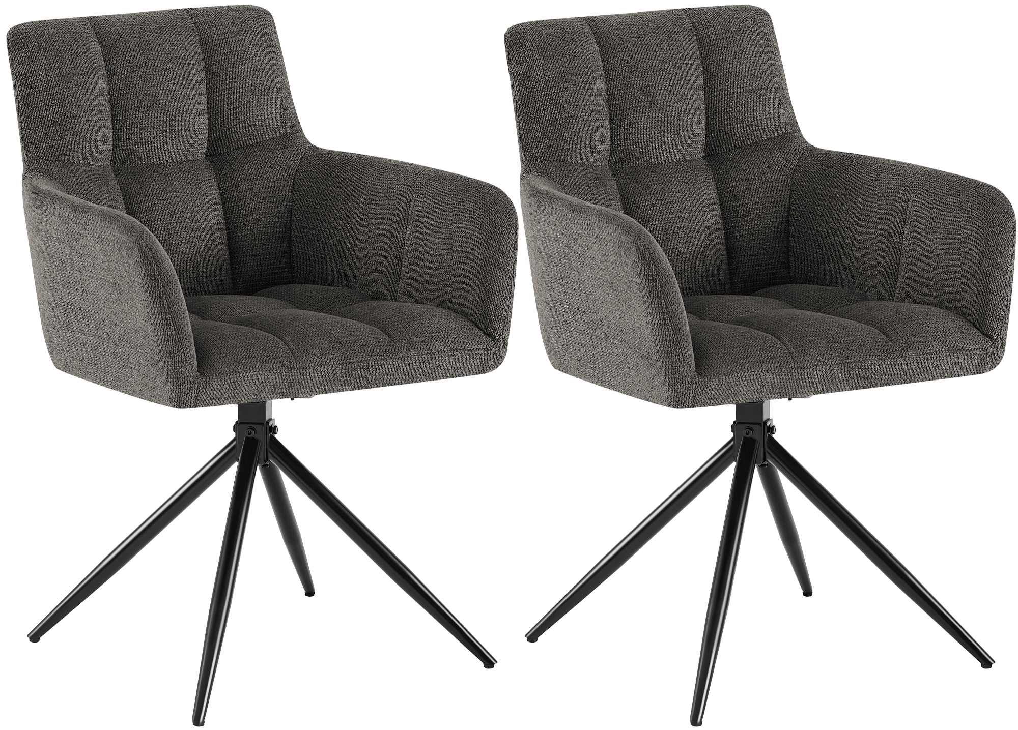 Lot de 2 chaises de salle à manger Jonah en tissu