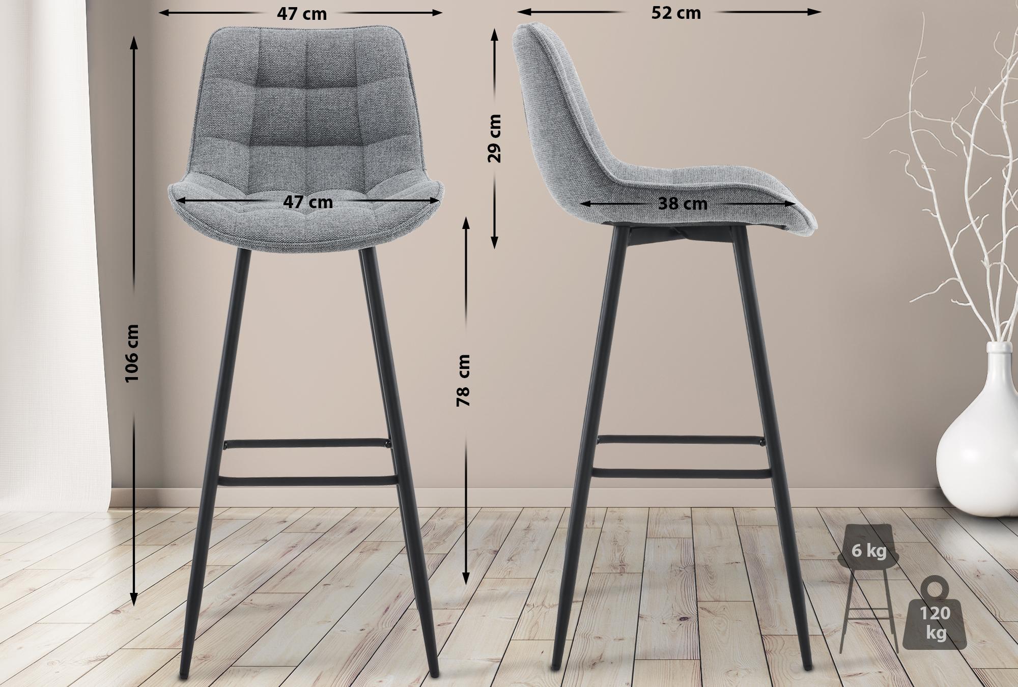 Lot de 2 tabourets de bar Dartford