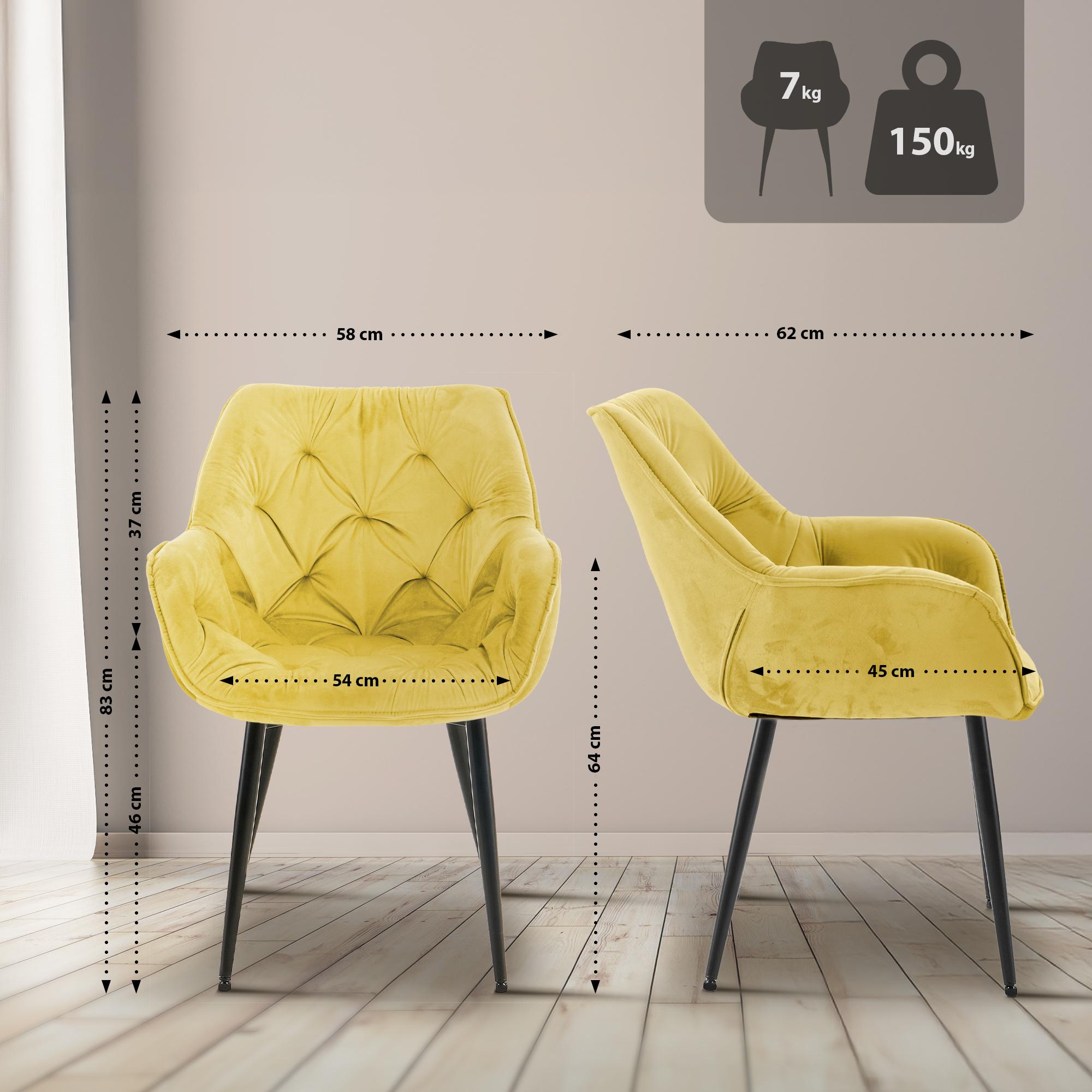 Lot de 2 chaises Tanna velours