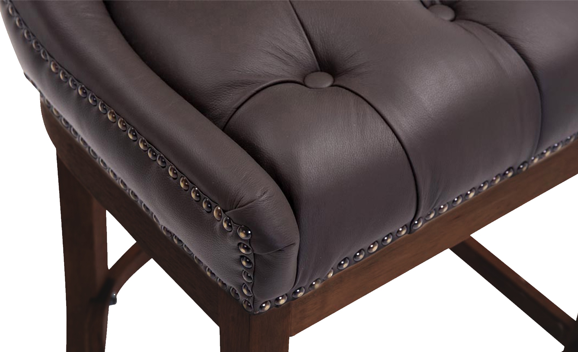 Tabouret de bar Lakewood antique-foncé cuir véritable