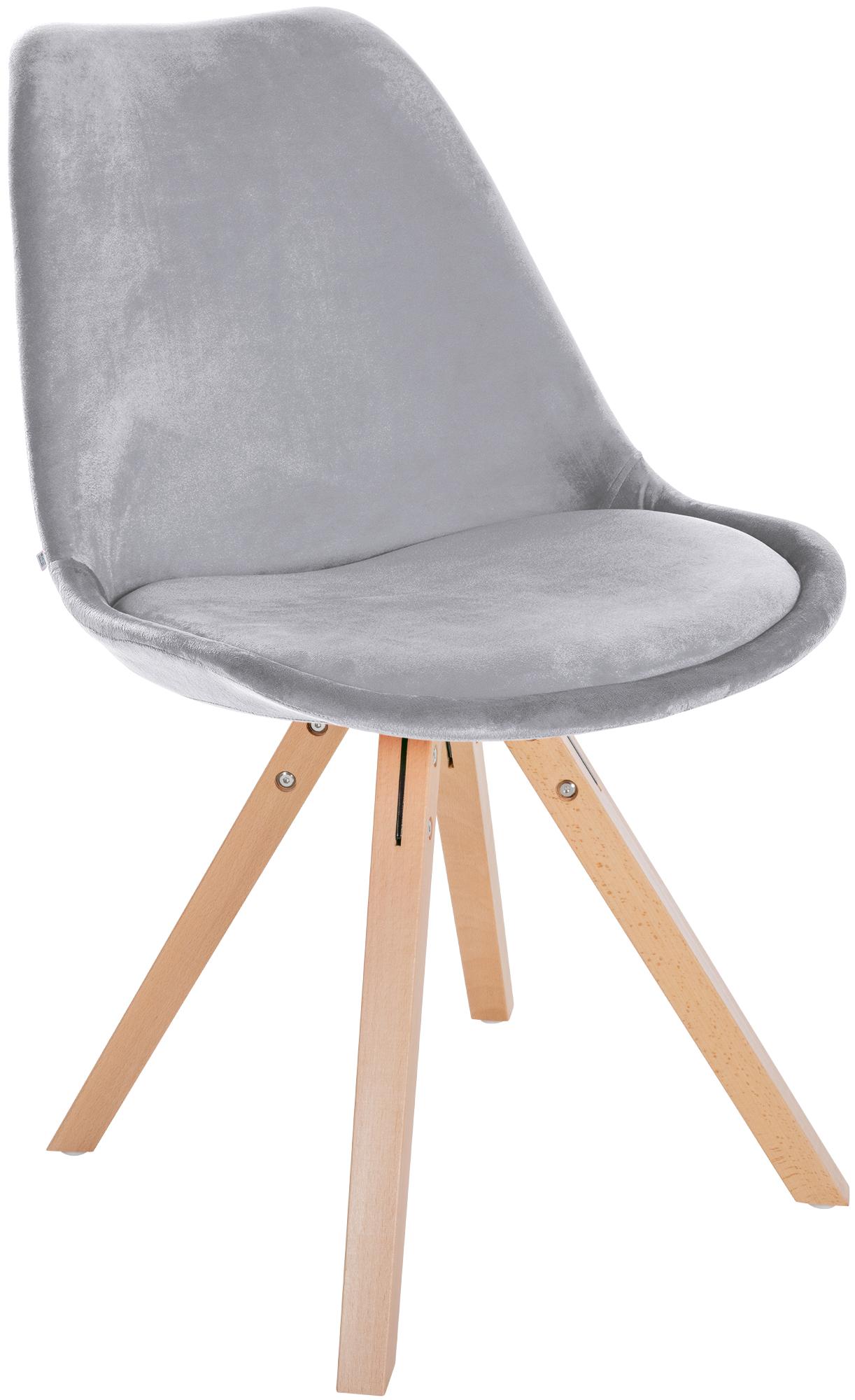 Lot de 4 chaises de salle à manger Sofia en velours Pieds en bois