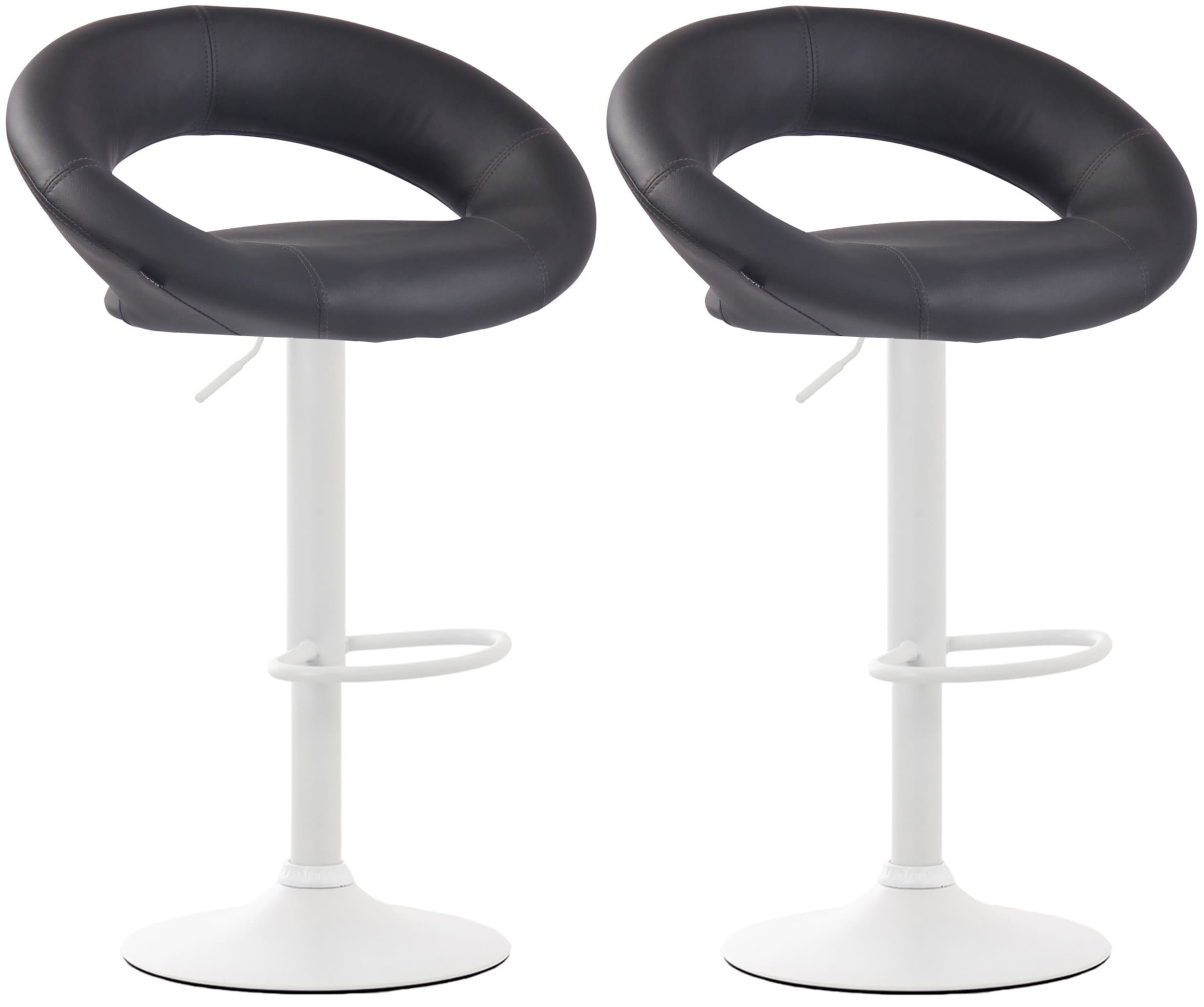 Lot de 2 Tabourets de bar Olinda en similicuir hauteur réglable et siège pivotant