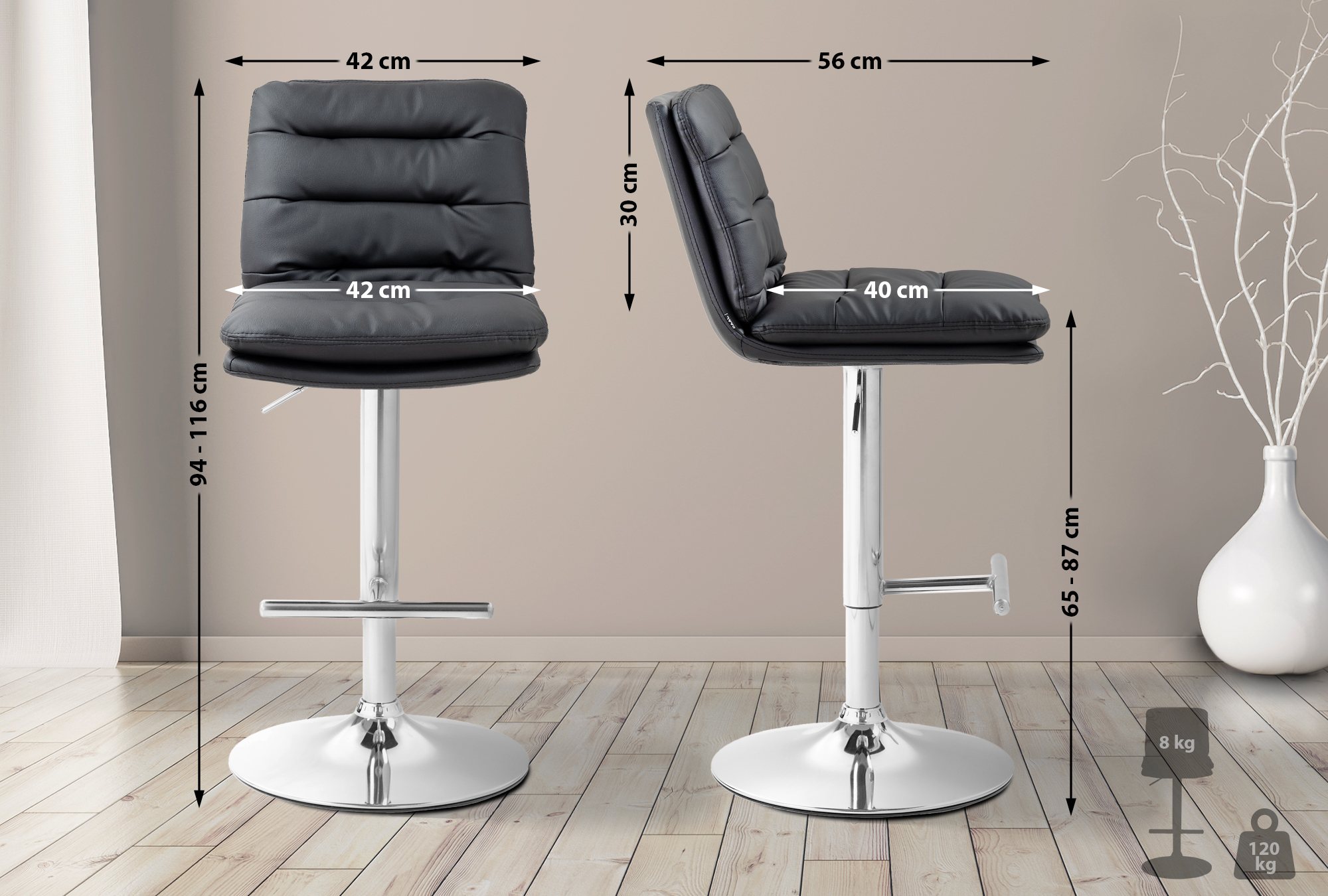 Tabouret de bar Damar similicuir