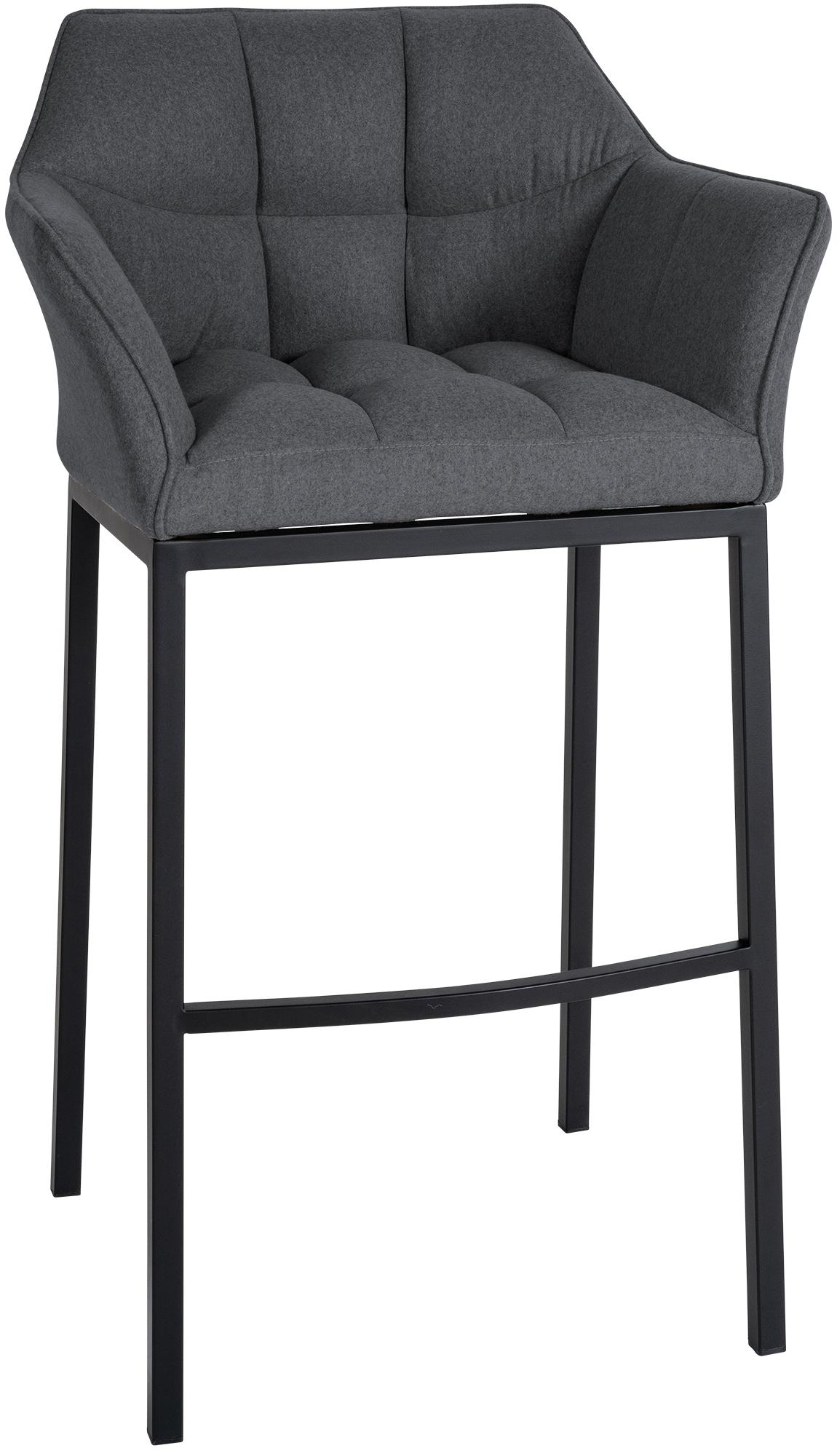 Tabouret de bar Damaso feutre avec piètement à quatre pieds