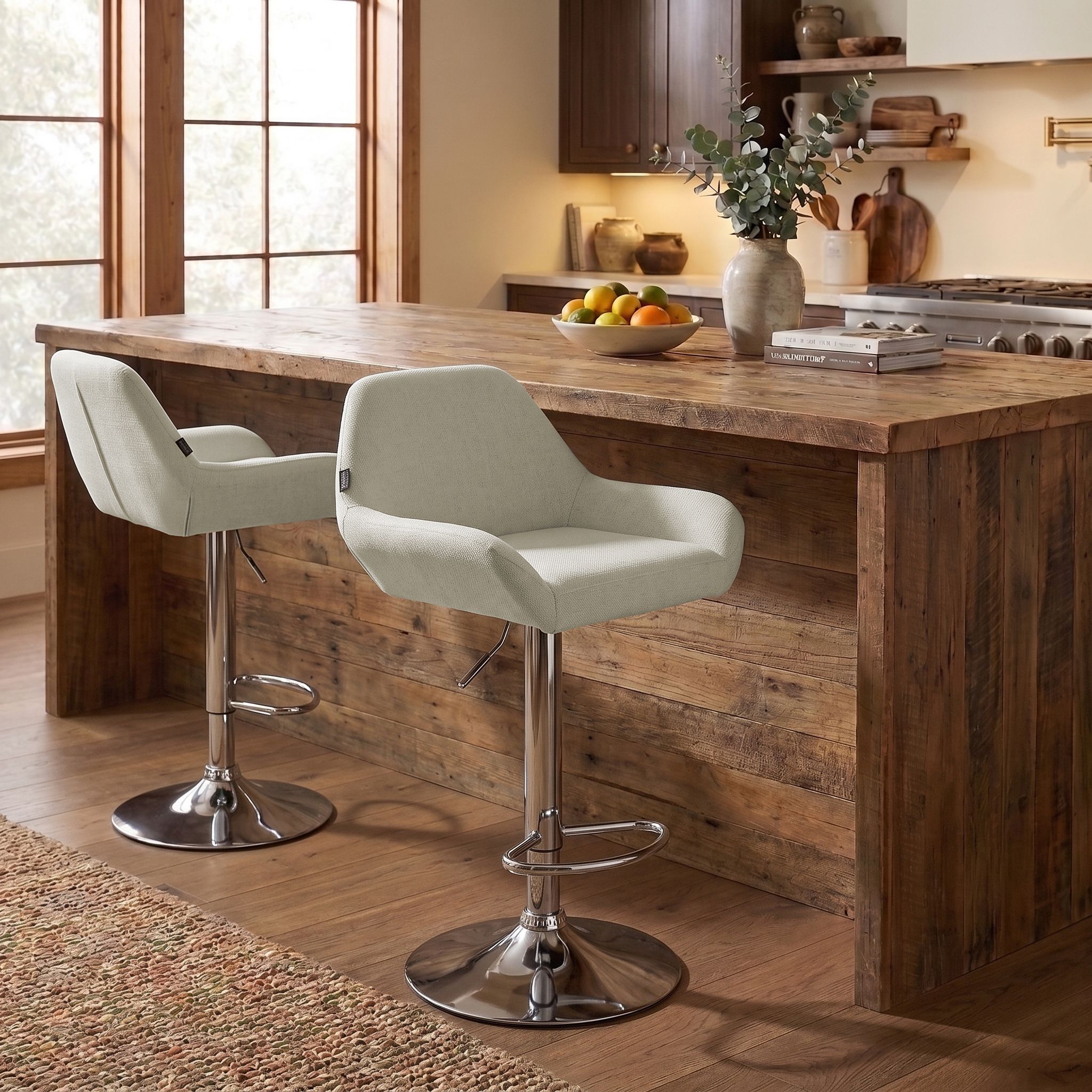 Lot de 2 tabourets de bar Braga en tissu