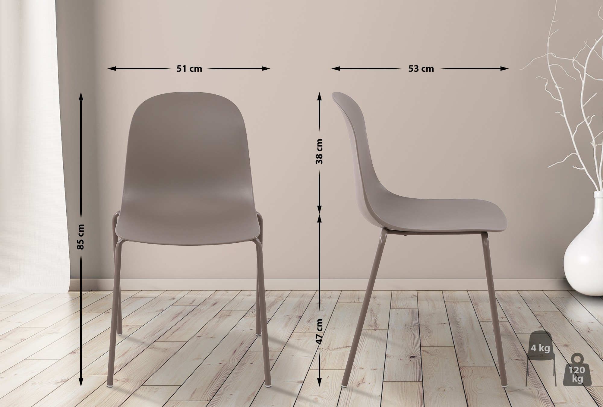 Lot de 2 chaises de jardin Hardin