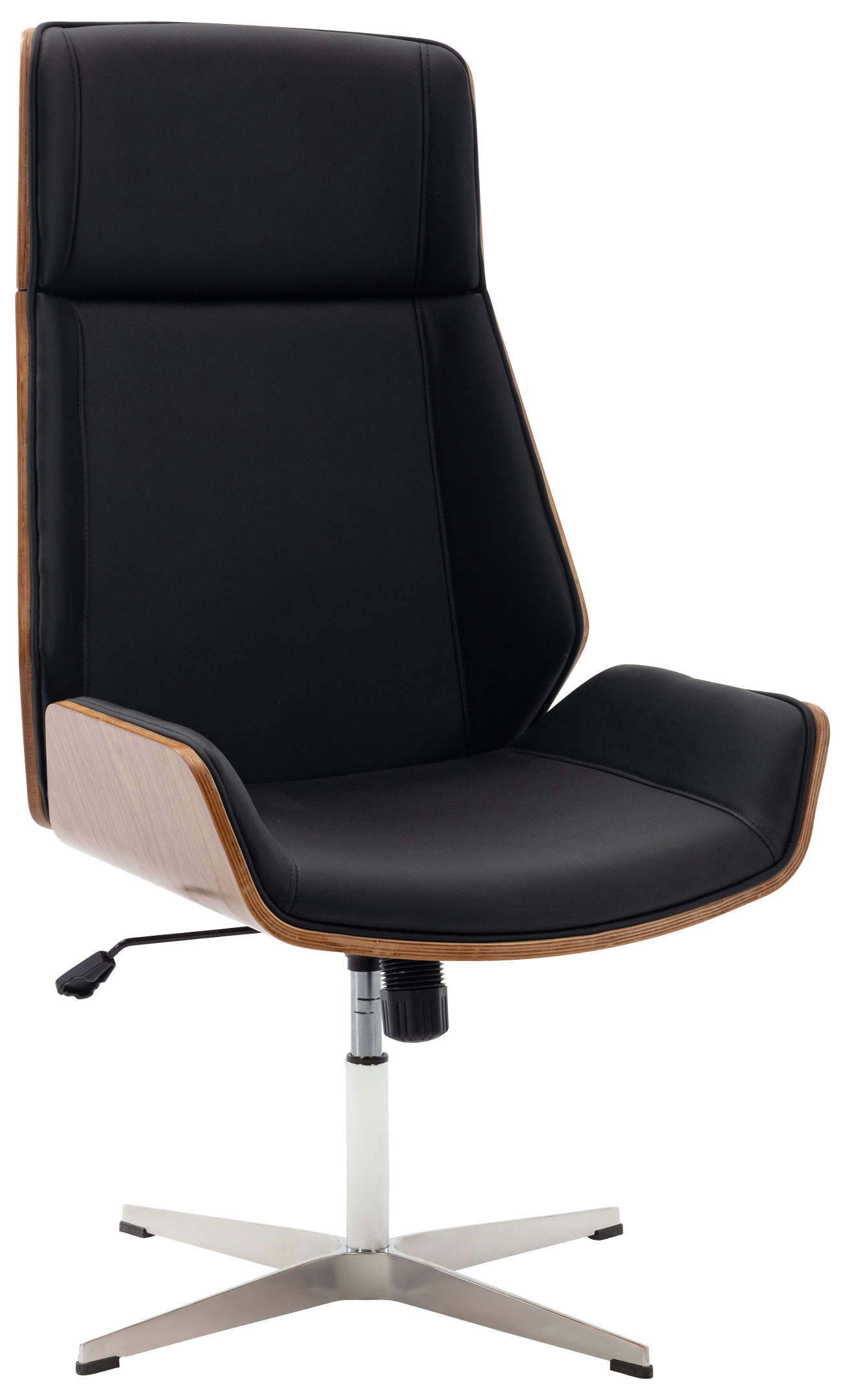 Chaise de visiteur Breda en similicuir avec coque de siège en bois