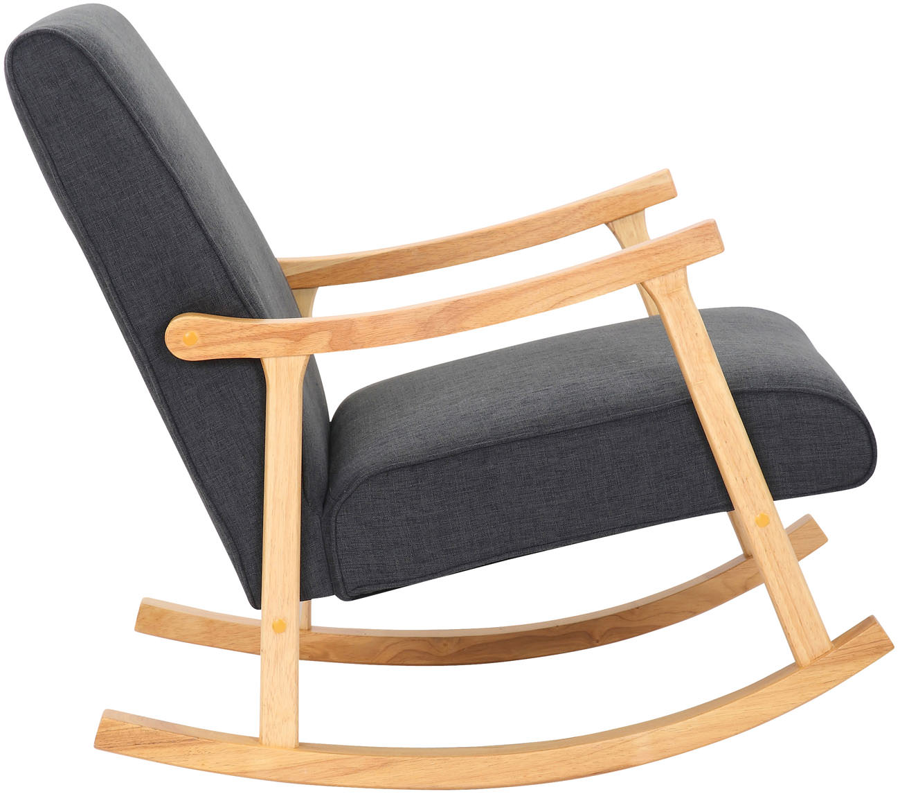 Chaise a bascule Morelia en tissu avec pieds nature