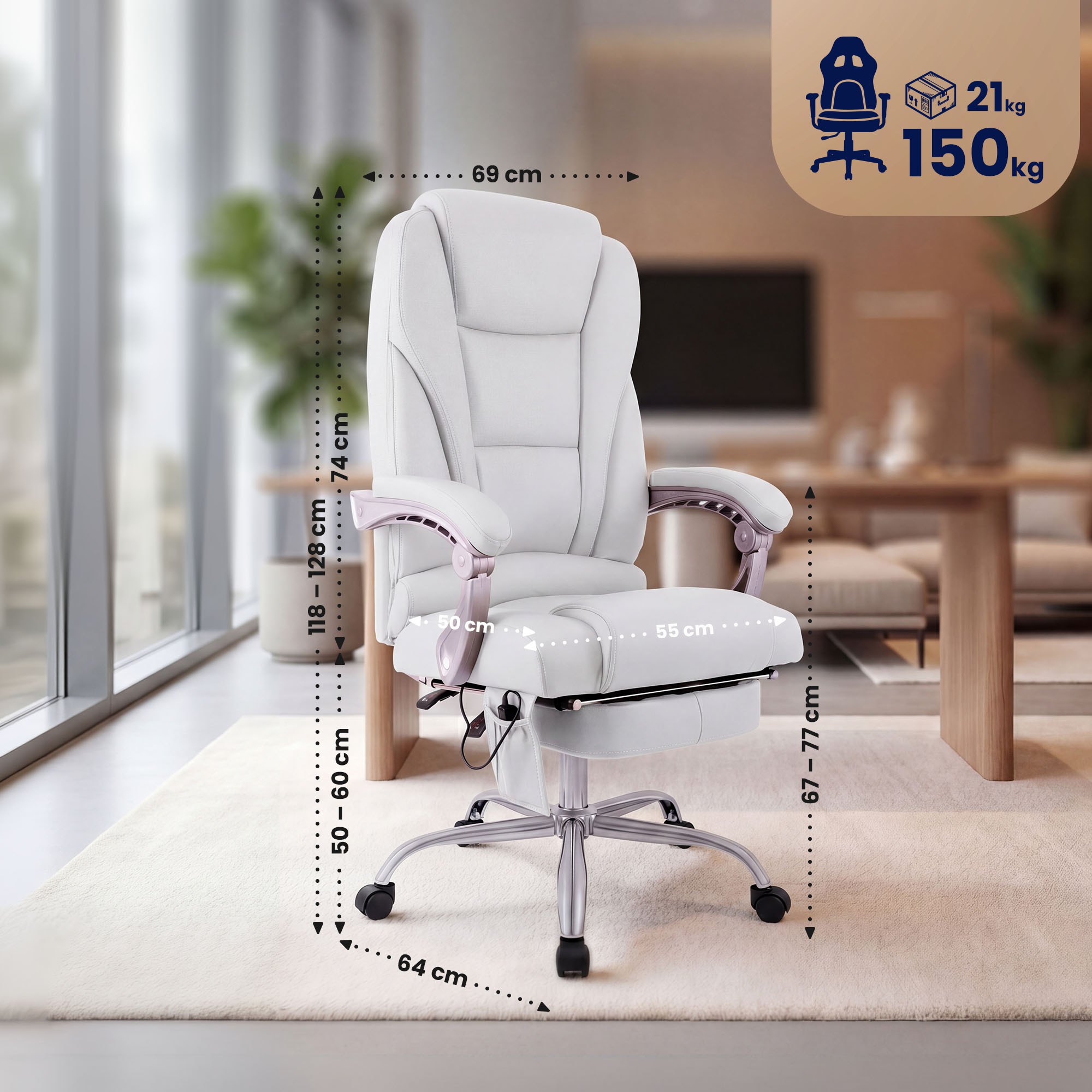 Chaise de bureau Pacific avec fonction massage