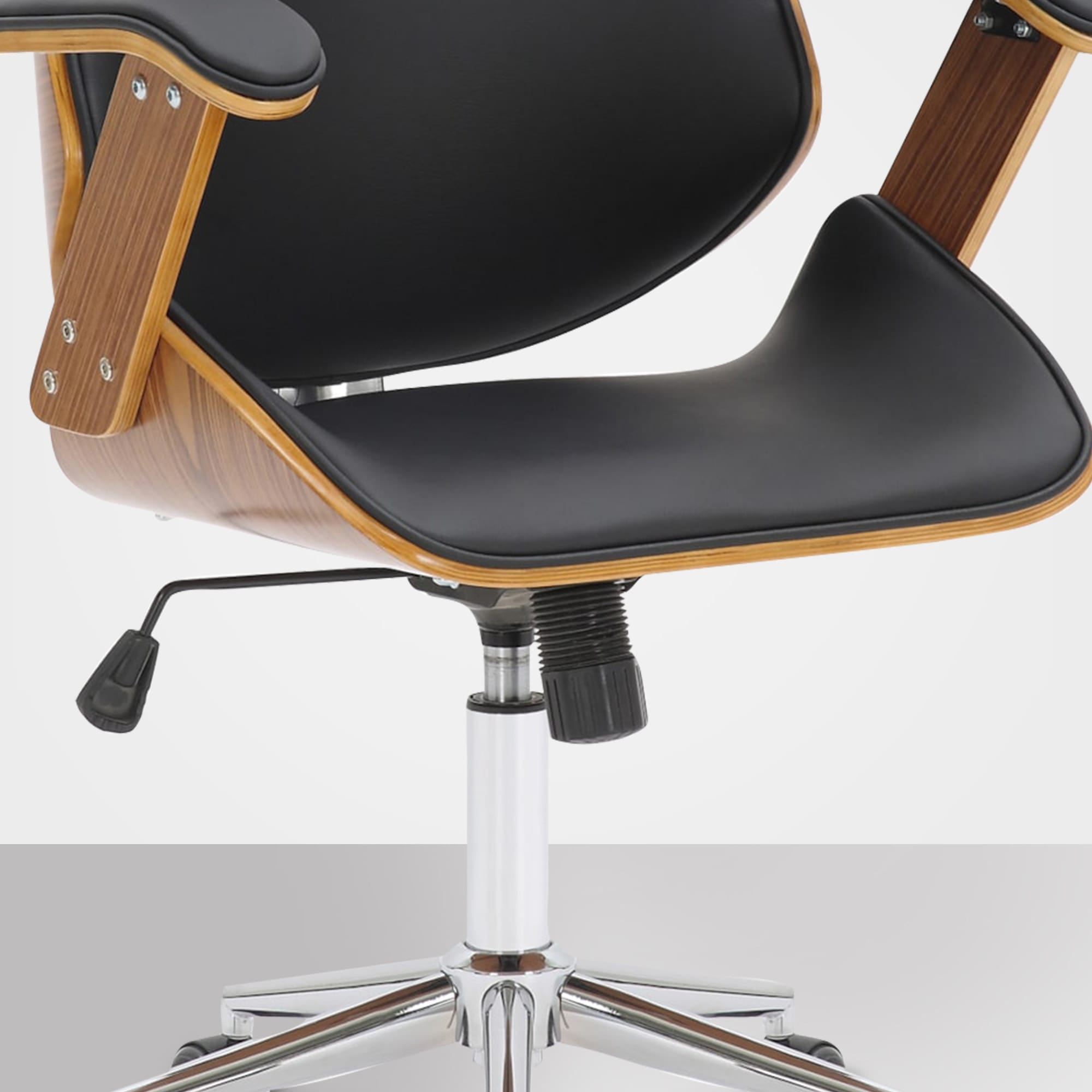 Fauteuil de bureau Chicago en similicuir avec coque d'assise en bois