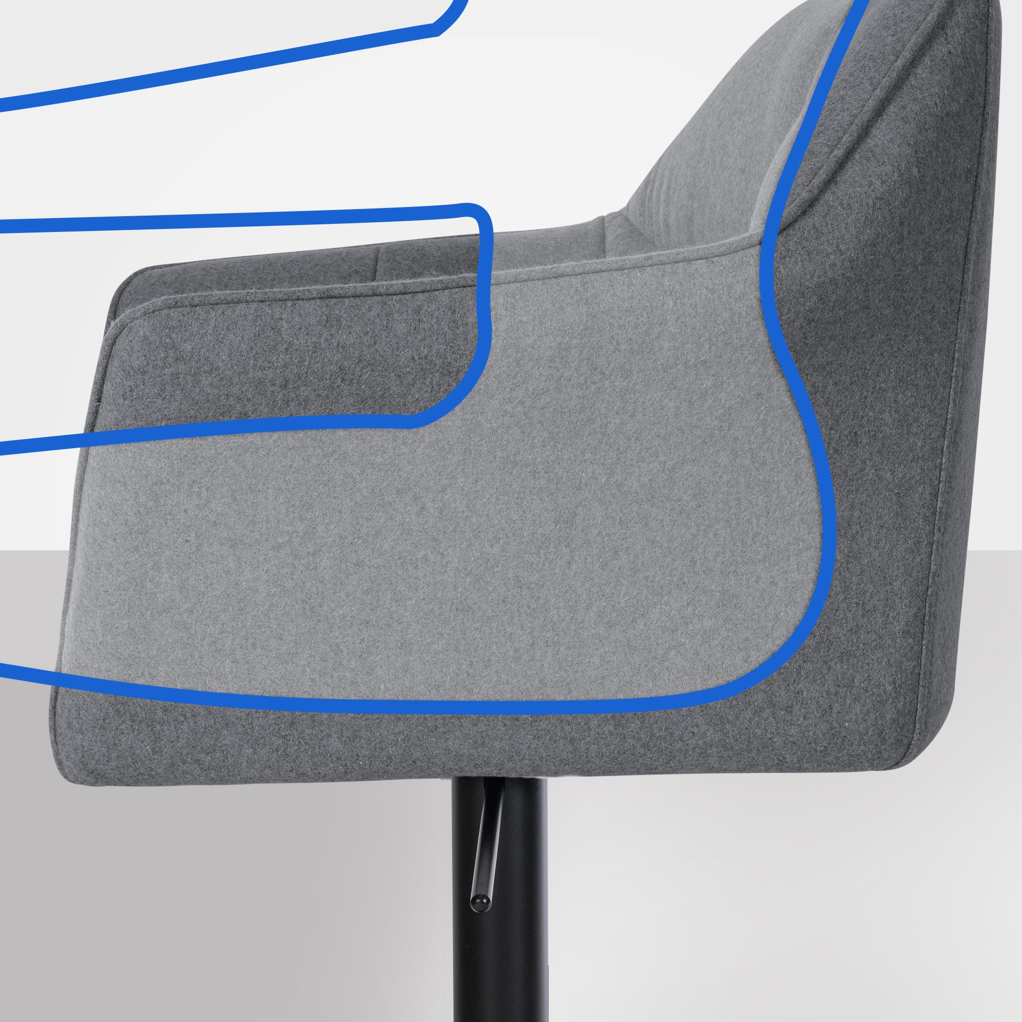 Tabouret de bar Damaso avec revetement en feutre