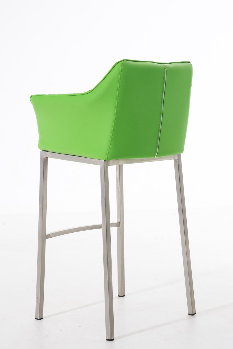 Tabouret de bar Damaso en similicuir avec piétement quatre pieds