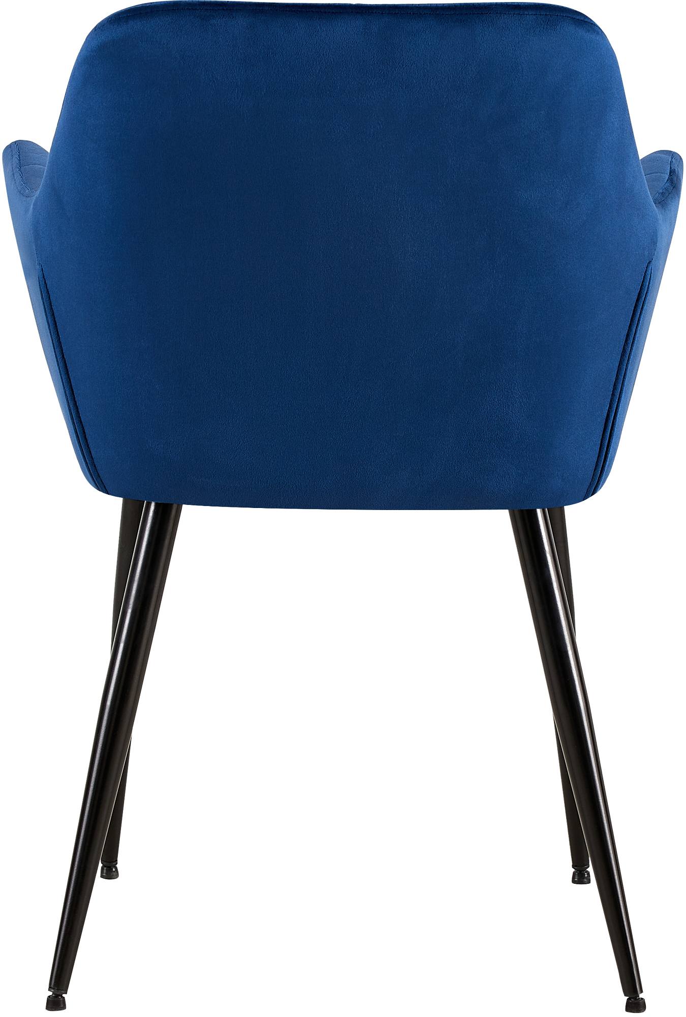 Chaise de salle à manger Emia en Velours avec Piètement en Métal noir