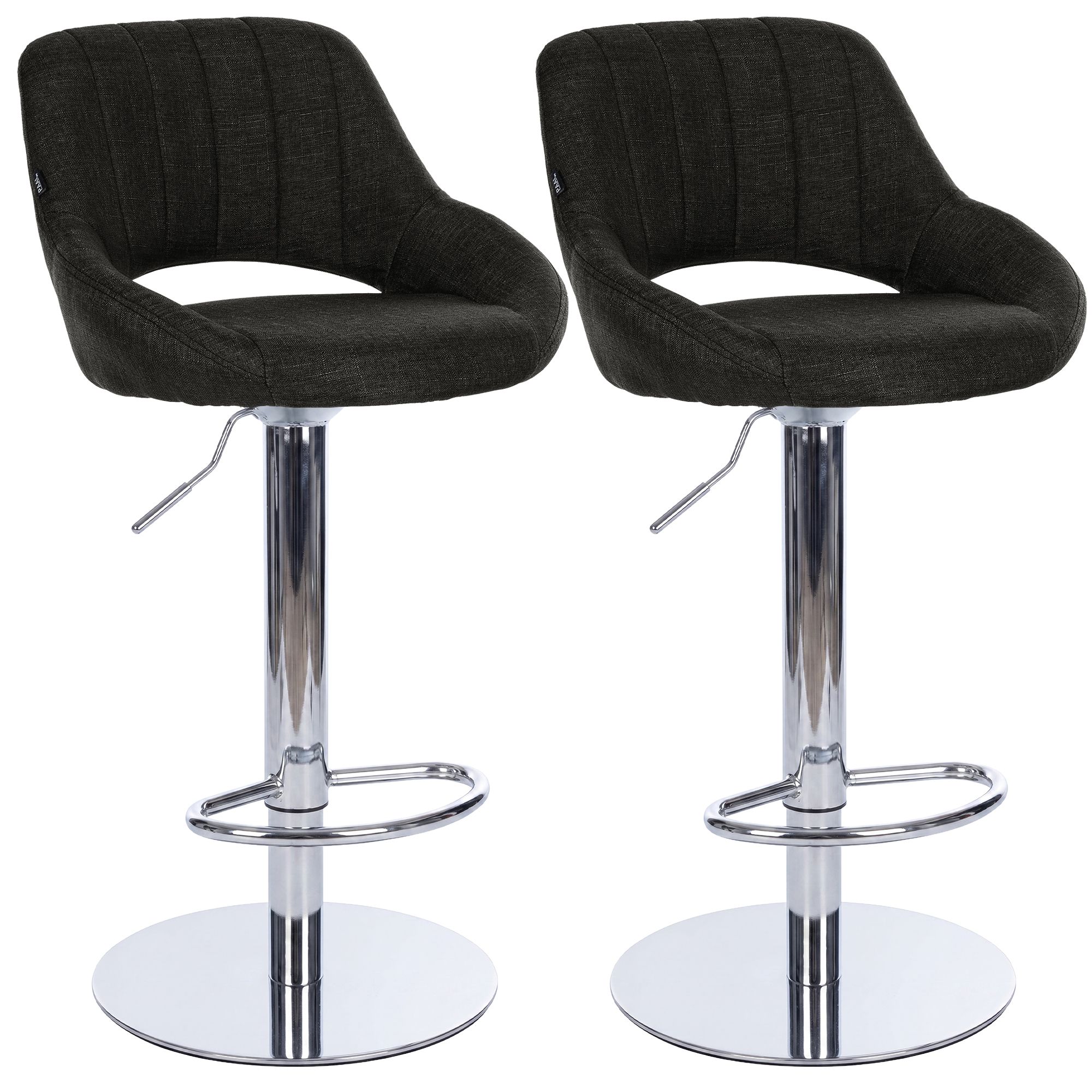 Lot de 2 tabourets de bar Milet chromés avec socles extra lourds