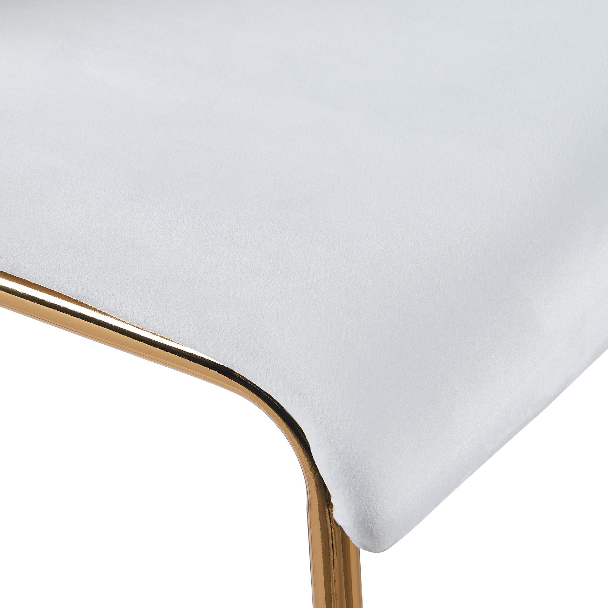 Tabouret de bar Hoover velours piètement 4 pieds or